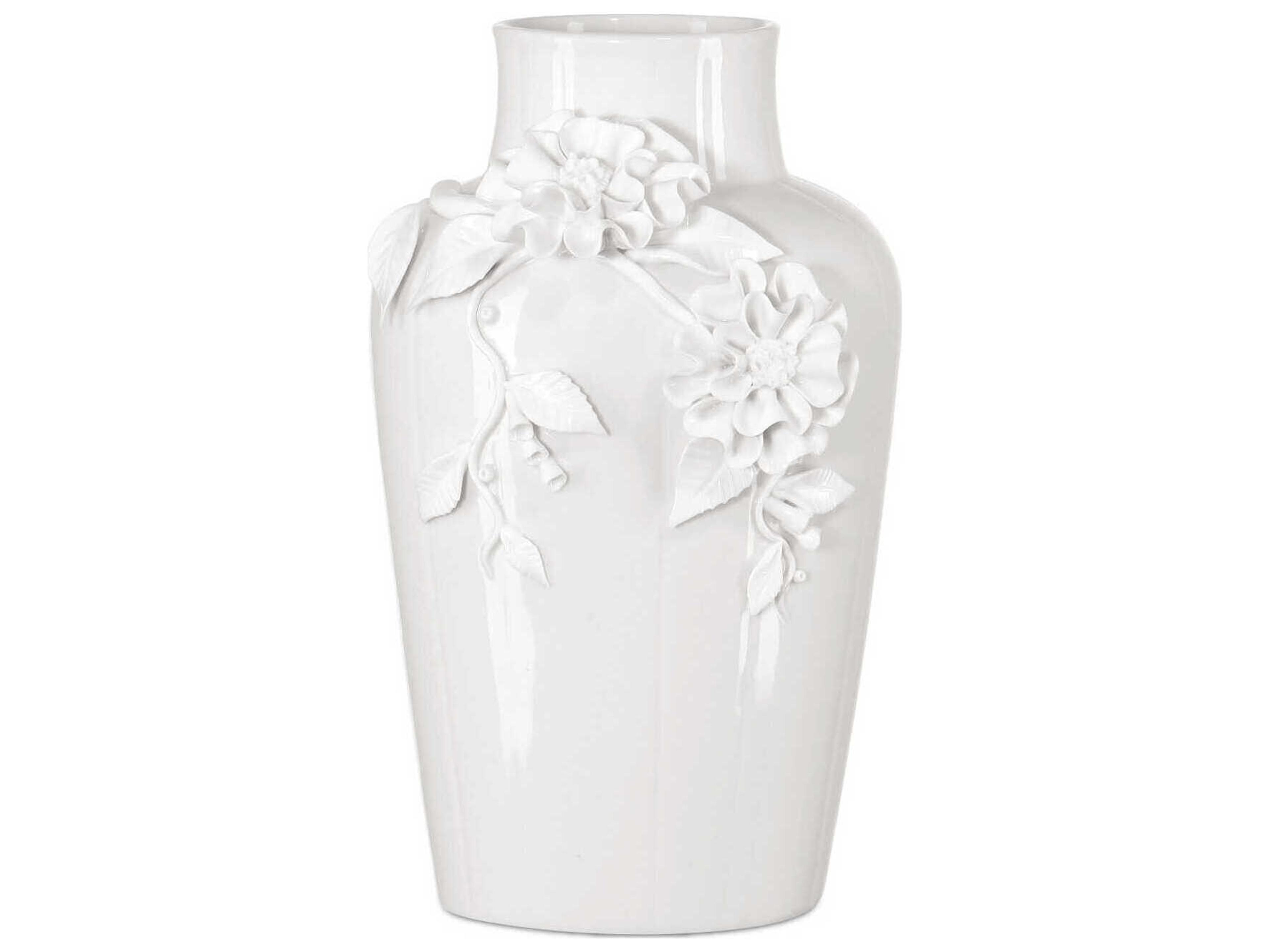 Currey & Company Flower Maria White Vase