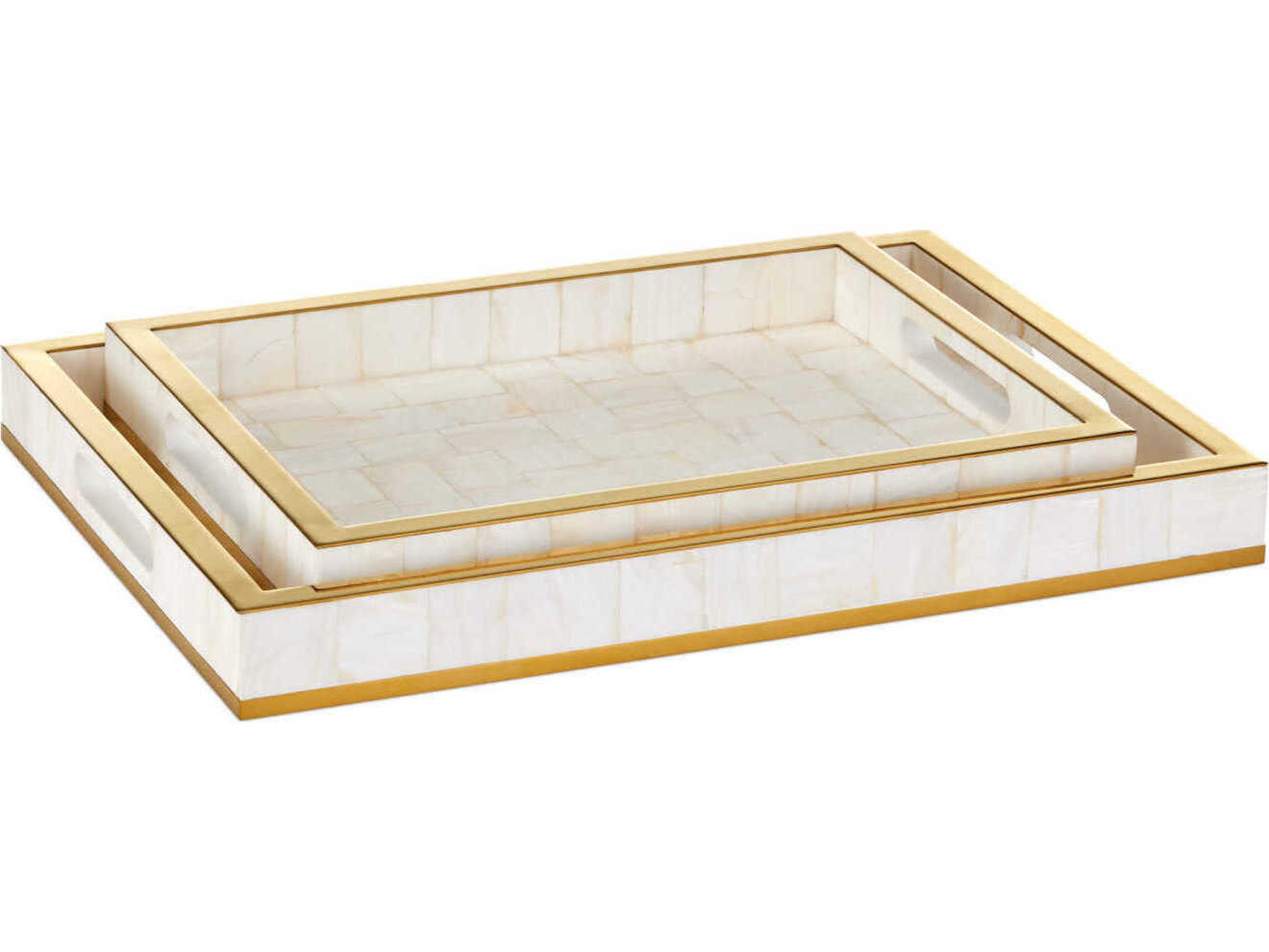 Currey & Company Casey Mother of Pearl Tray Set of 2