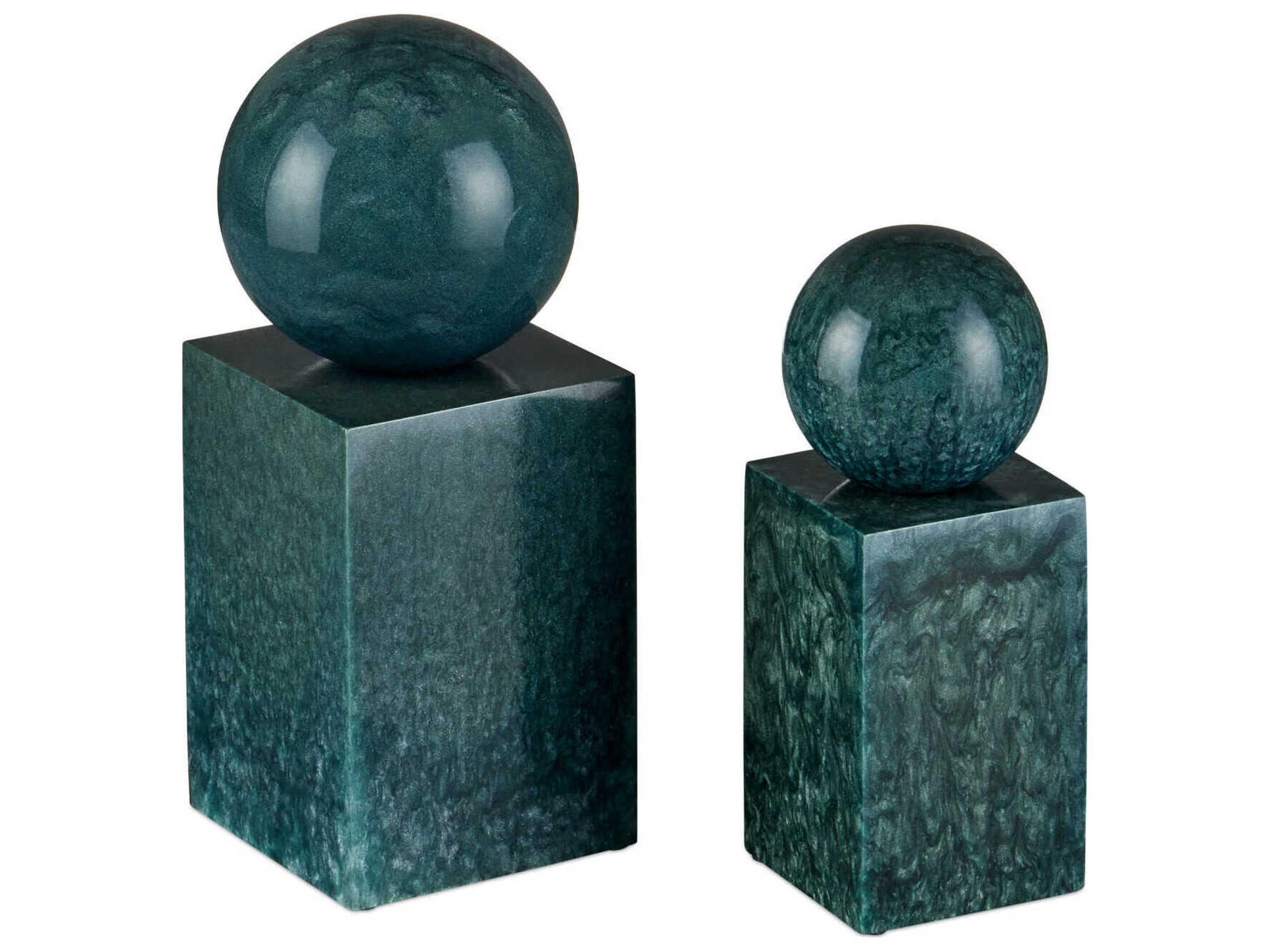 Currey & Company Nova Teal Object Set of 2