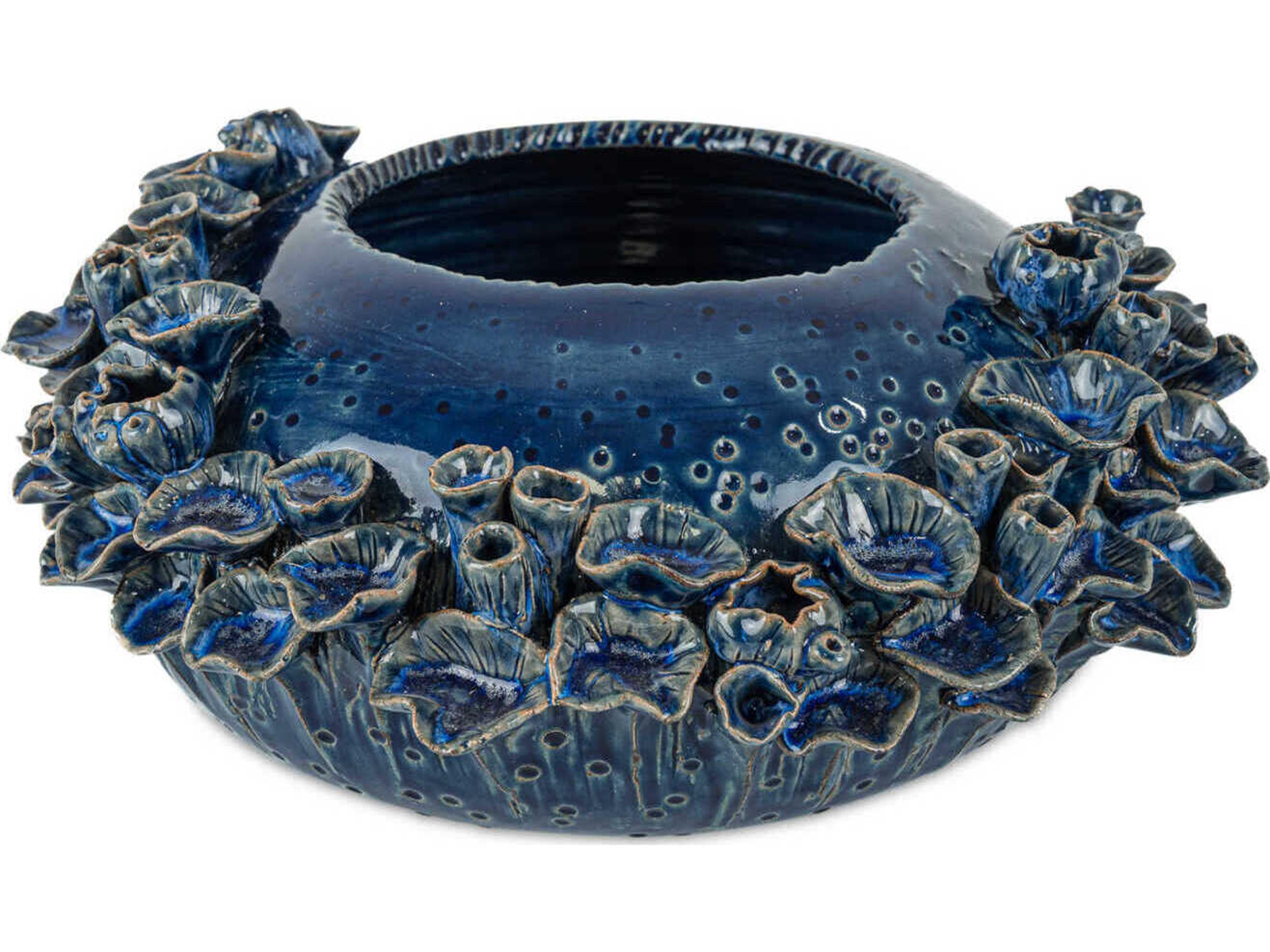 Currey & Company Sunken Blue Bowl