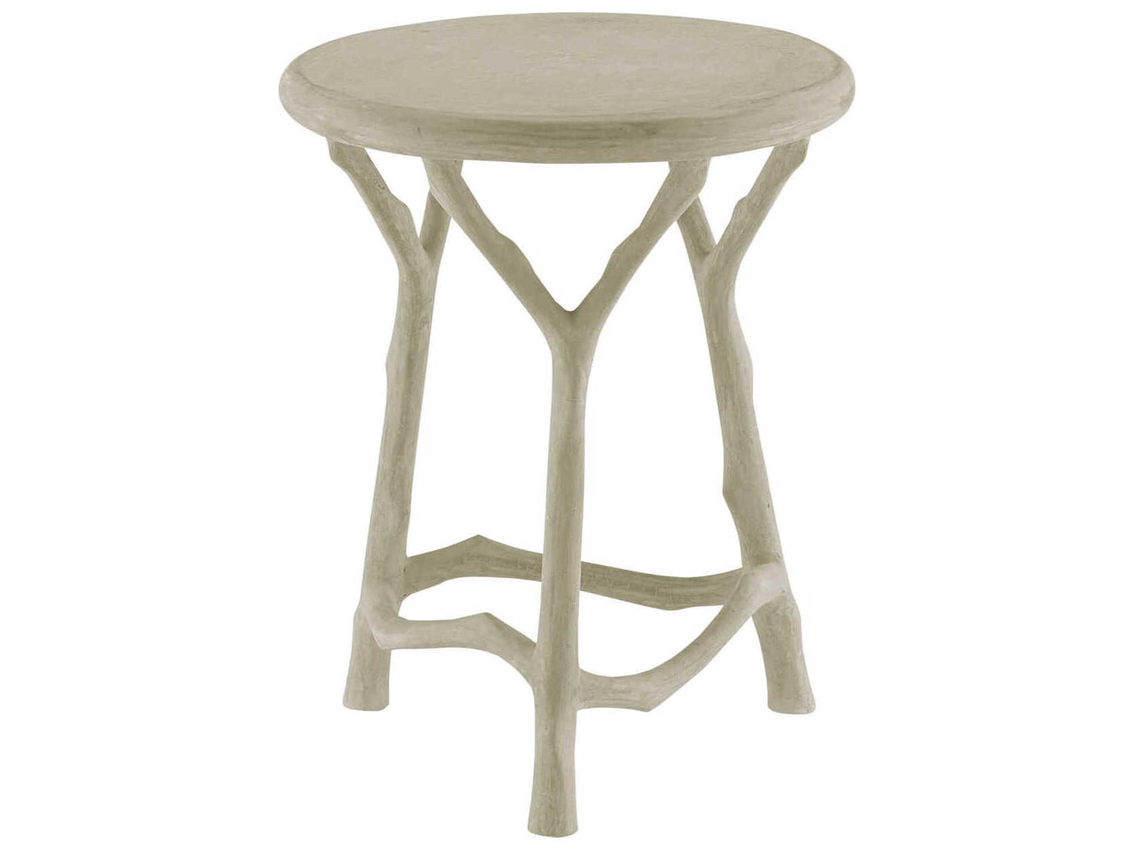Hidcote Round Concrete Portland Faux Bois End Table