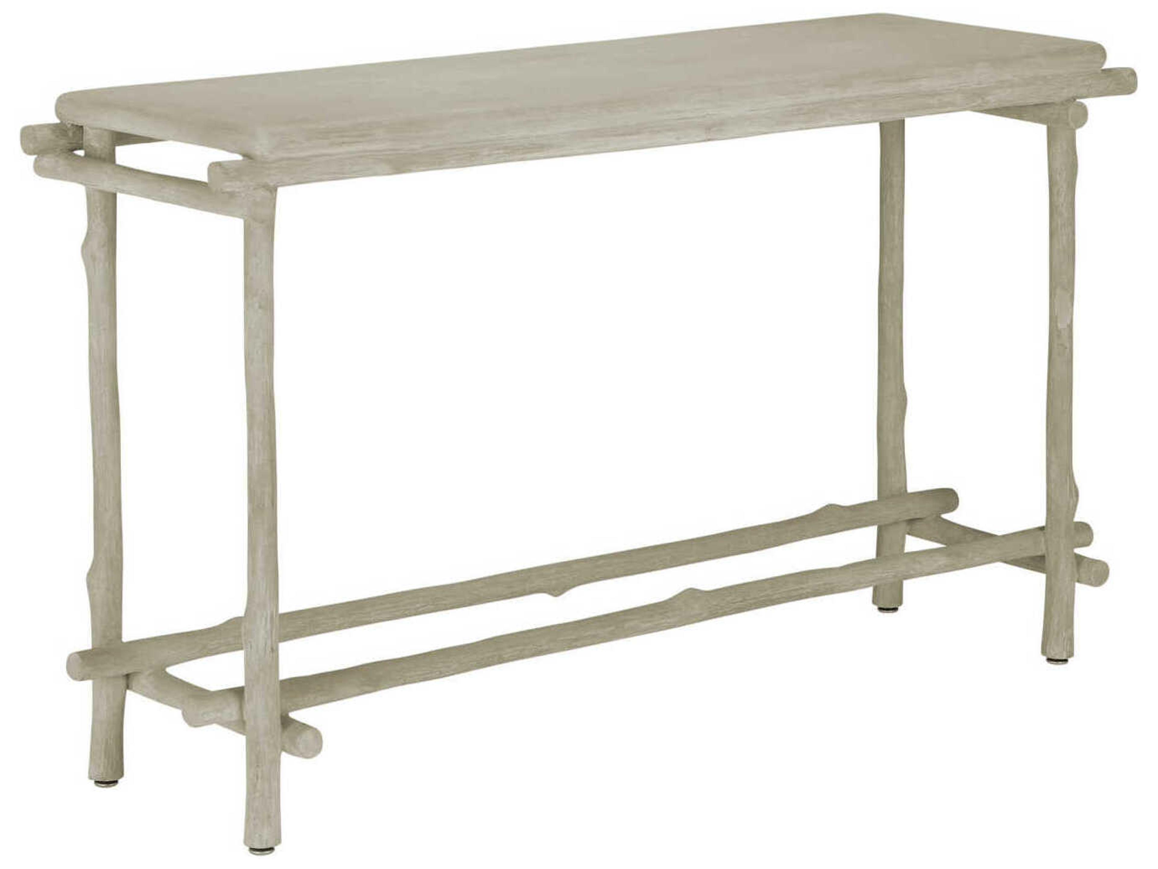 Currey & Company Luzon Rectangular Concrete Portland Faux Bois Console Table