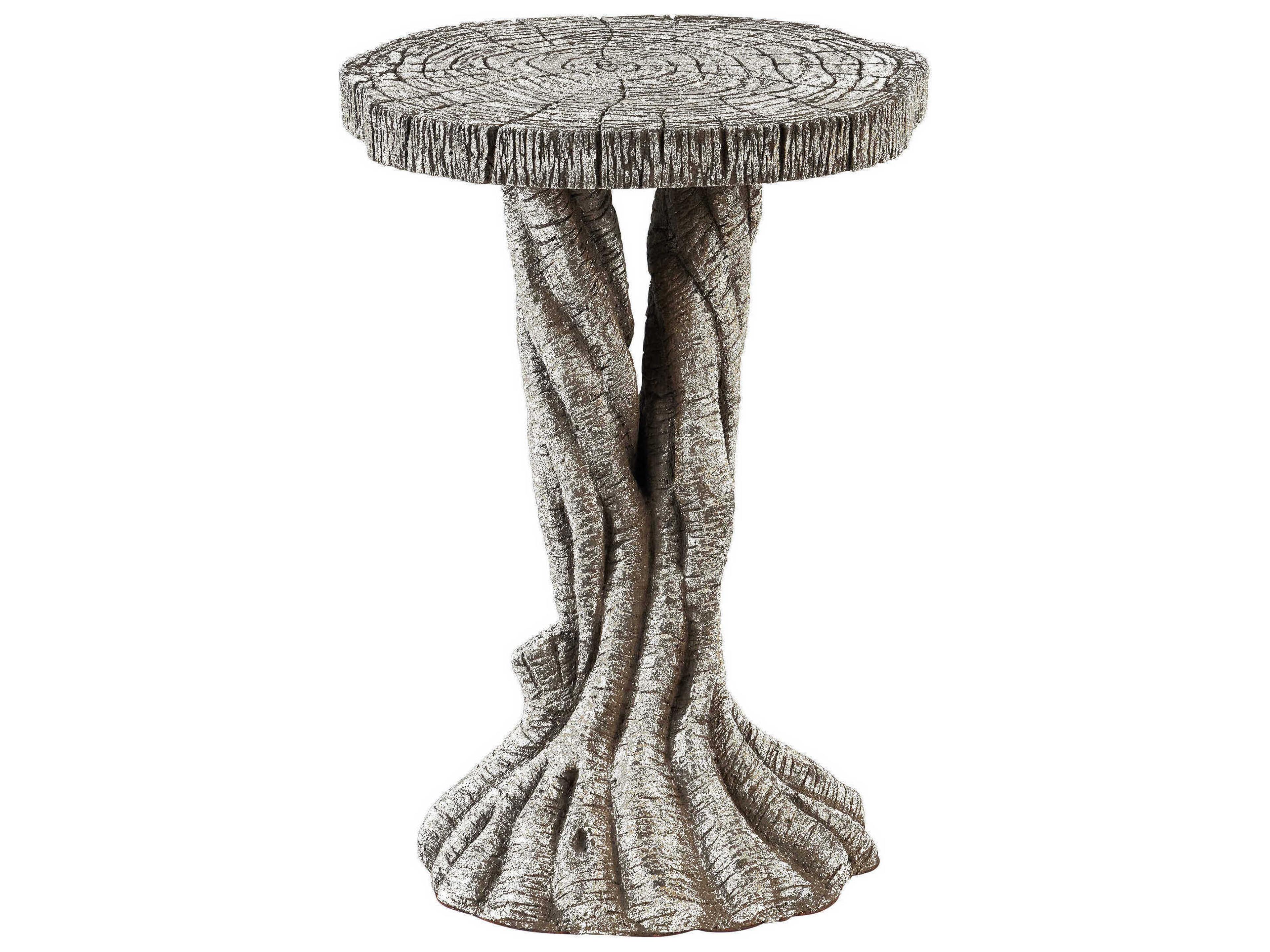 Currey & Company Dunmore Round Concrete Charbon De Bois End Table