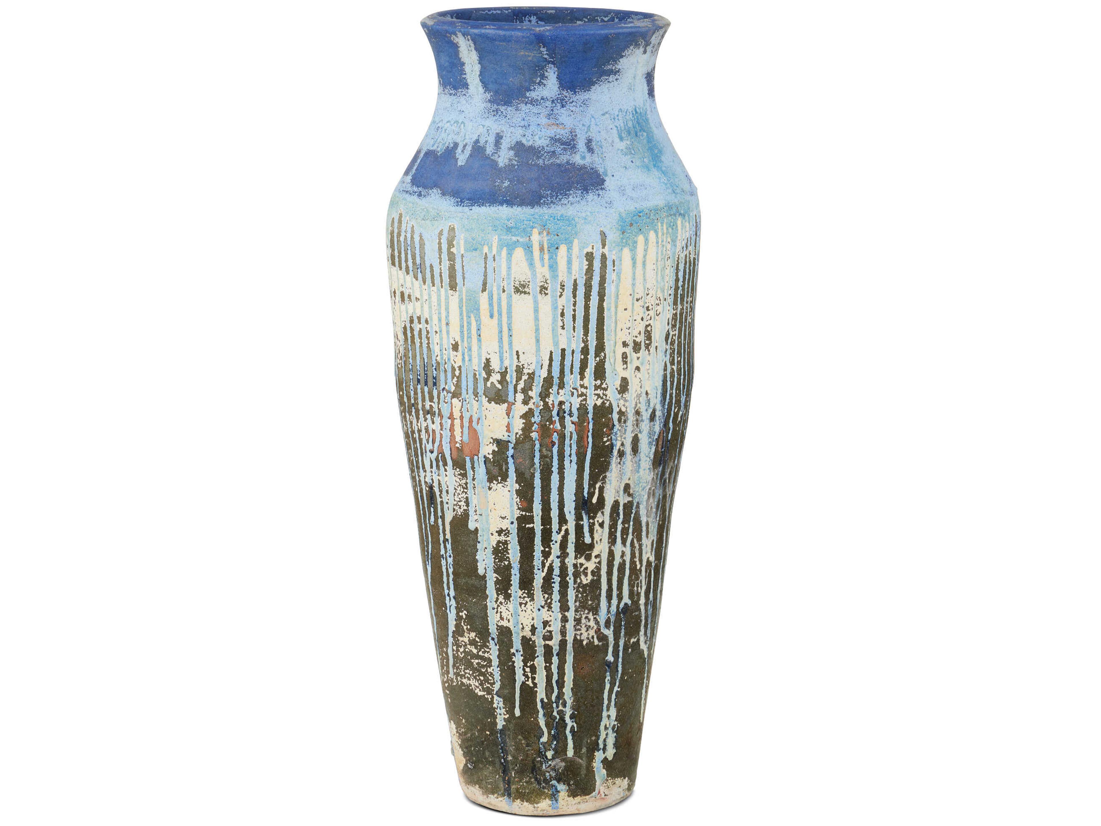 Currey & Company Capizzi Blue Drip Urn