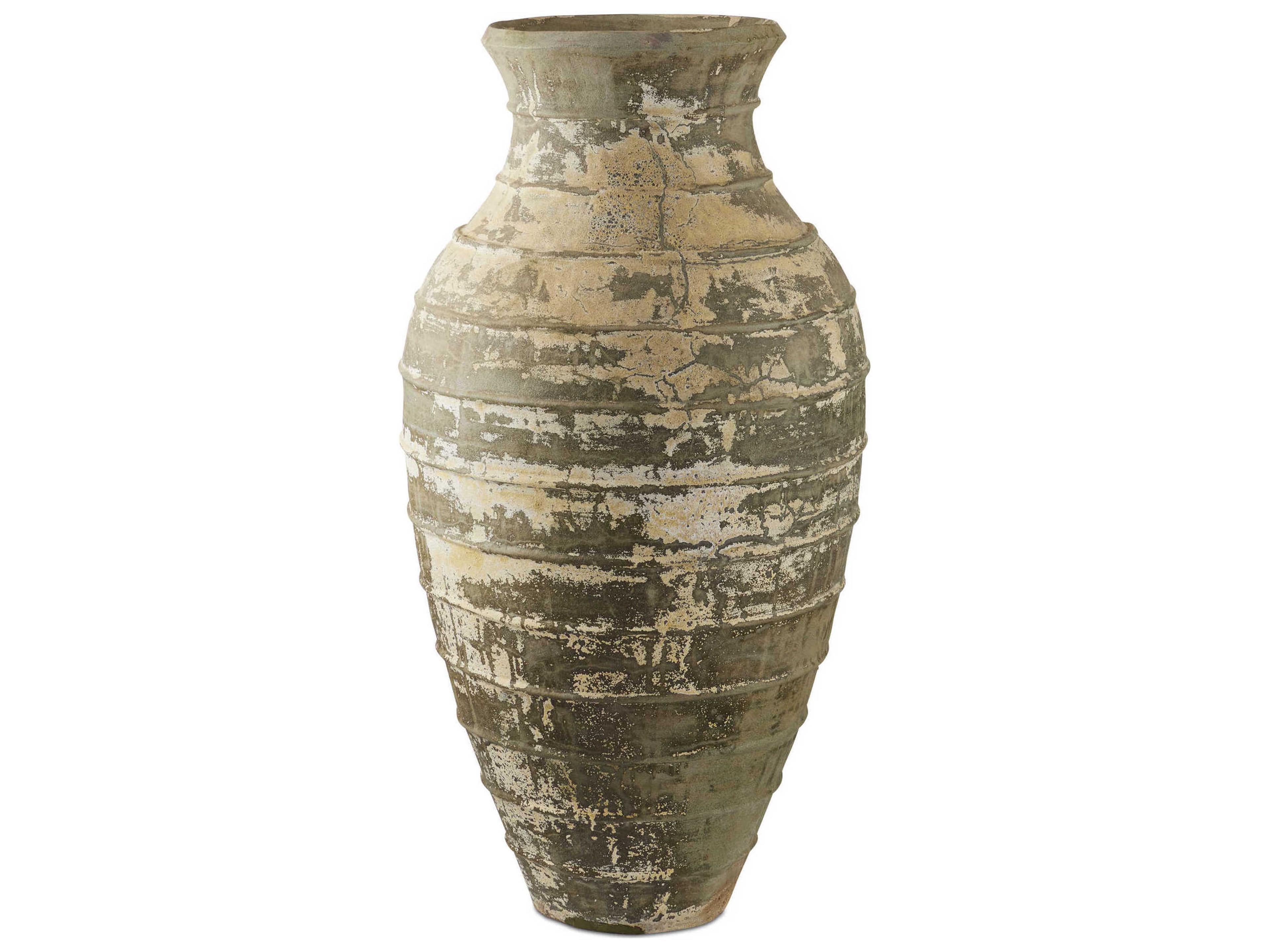 Currey & Company Lipari Antique White Urn