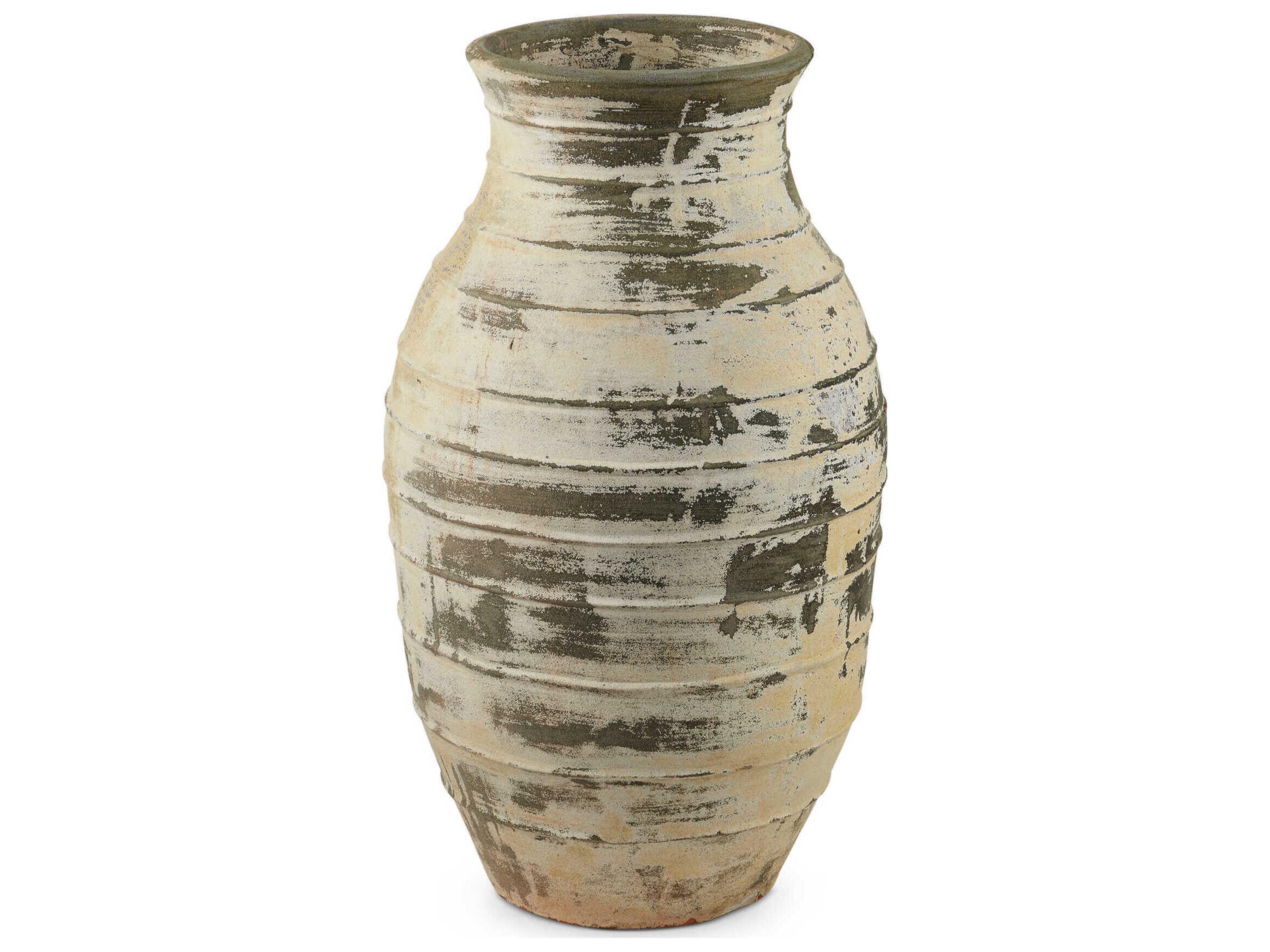 Currey & Company Ragusa Large Antique White Urn