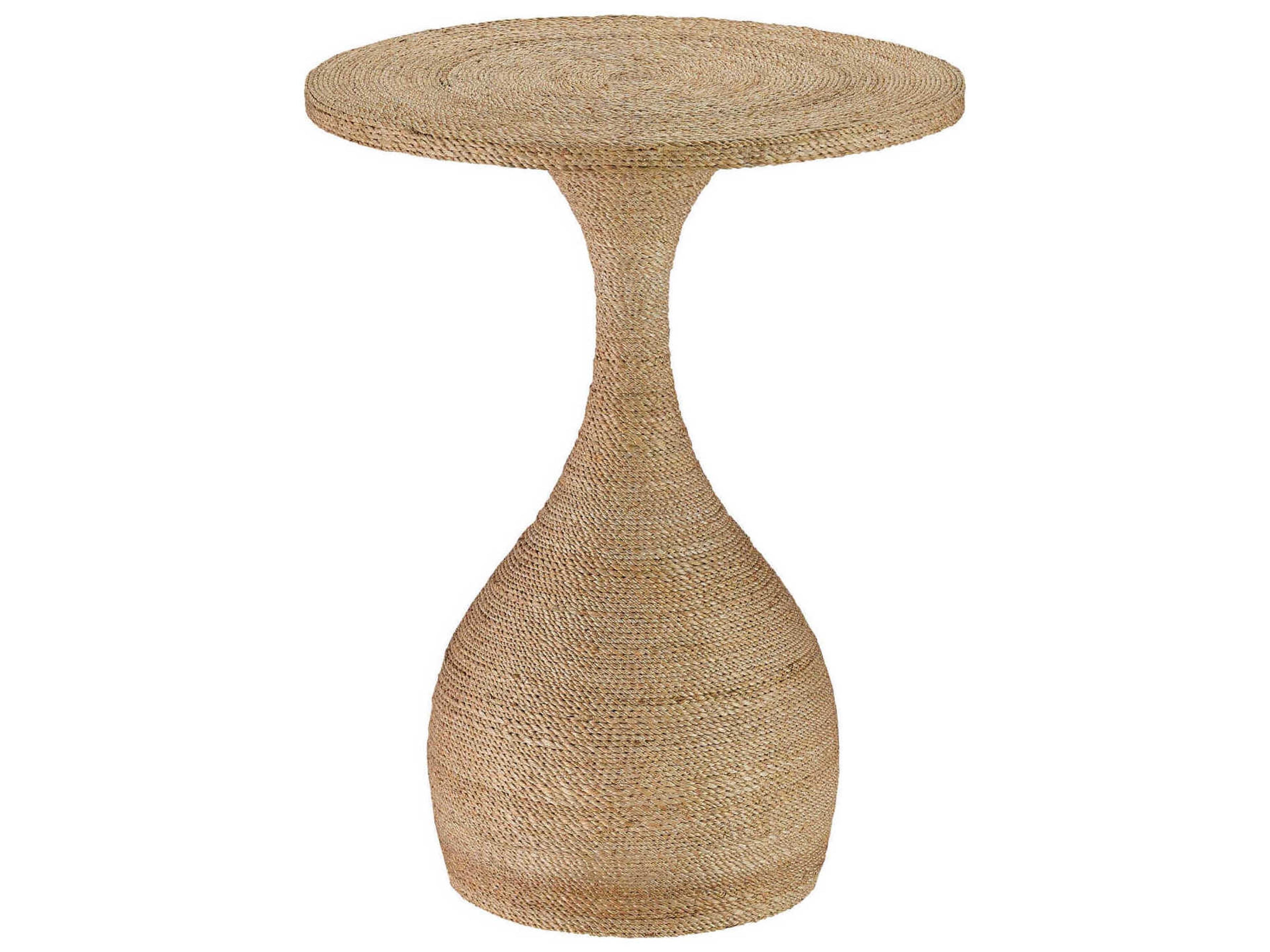urrey & Company Simo Round Rattan End Table