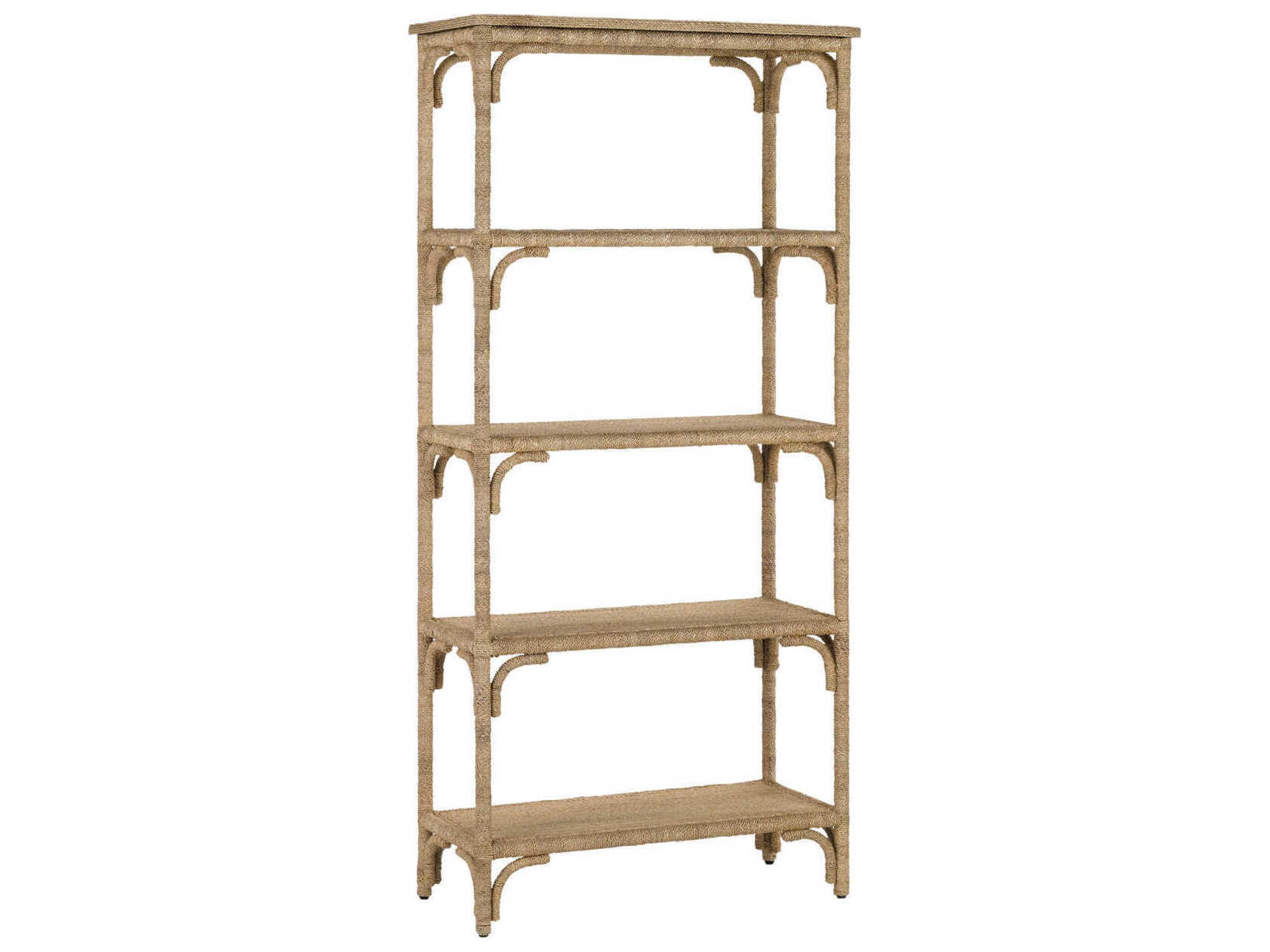 Currey & Company Olisa Natural / Washed Wood Etagere