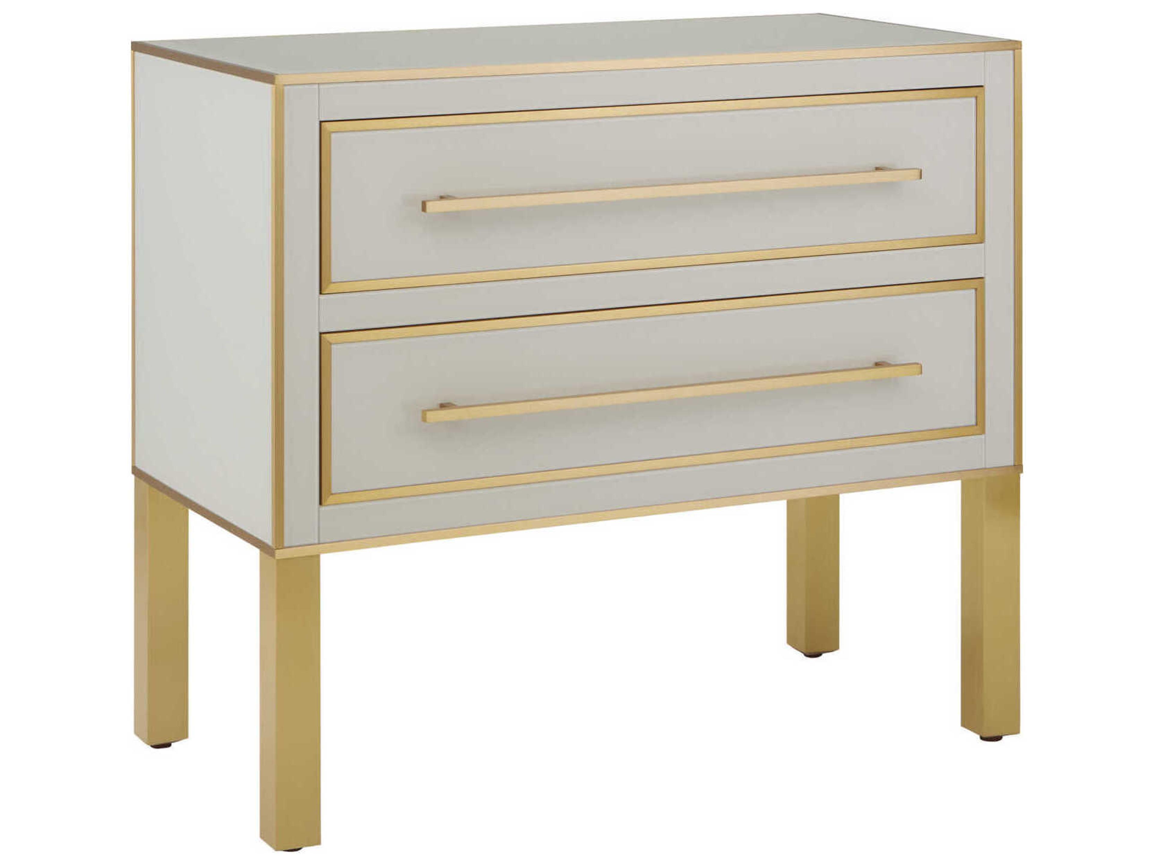 Currey & Company Arden 3-Drawers Gold Hardwood Dresser