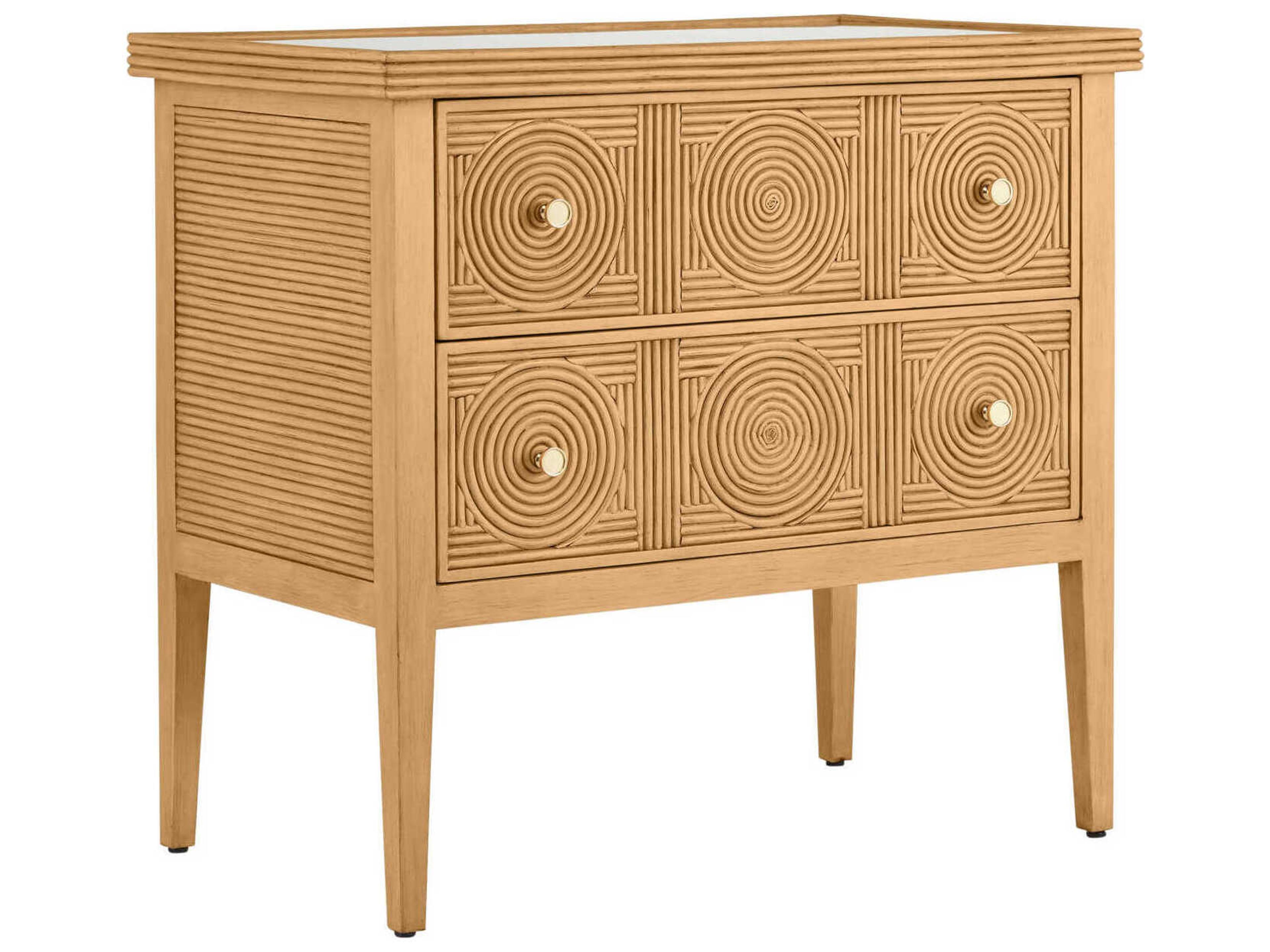 Currey & Company Santos 3-Drawers Brown Mahogany Wood Dresser