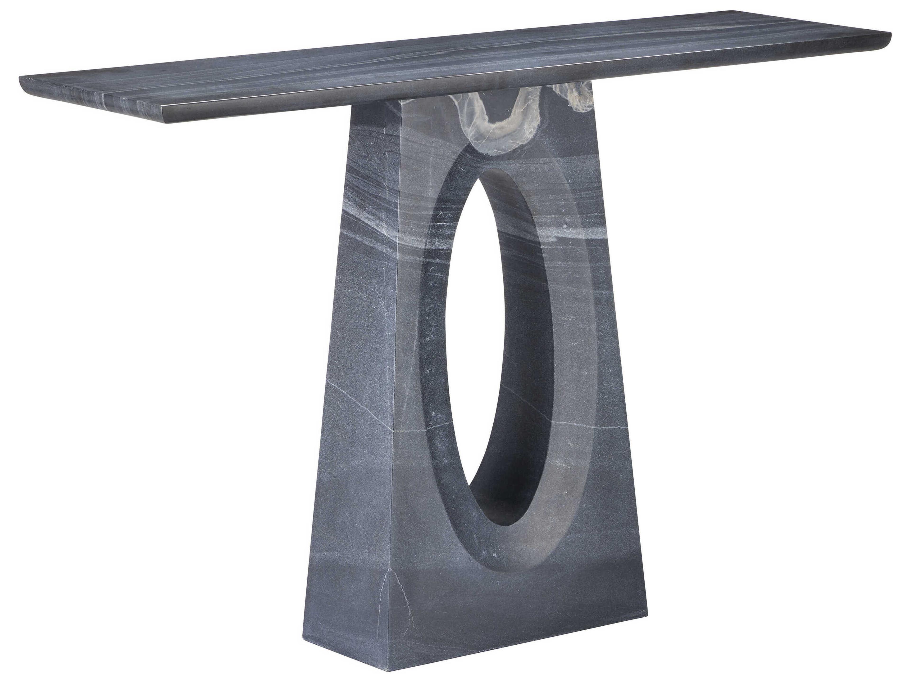 Demi Rectangular Marble Black Console Table