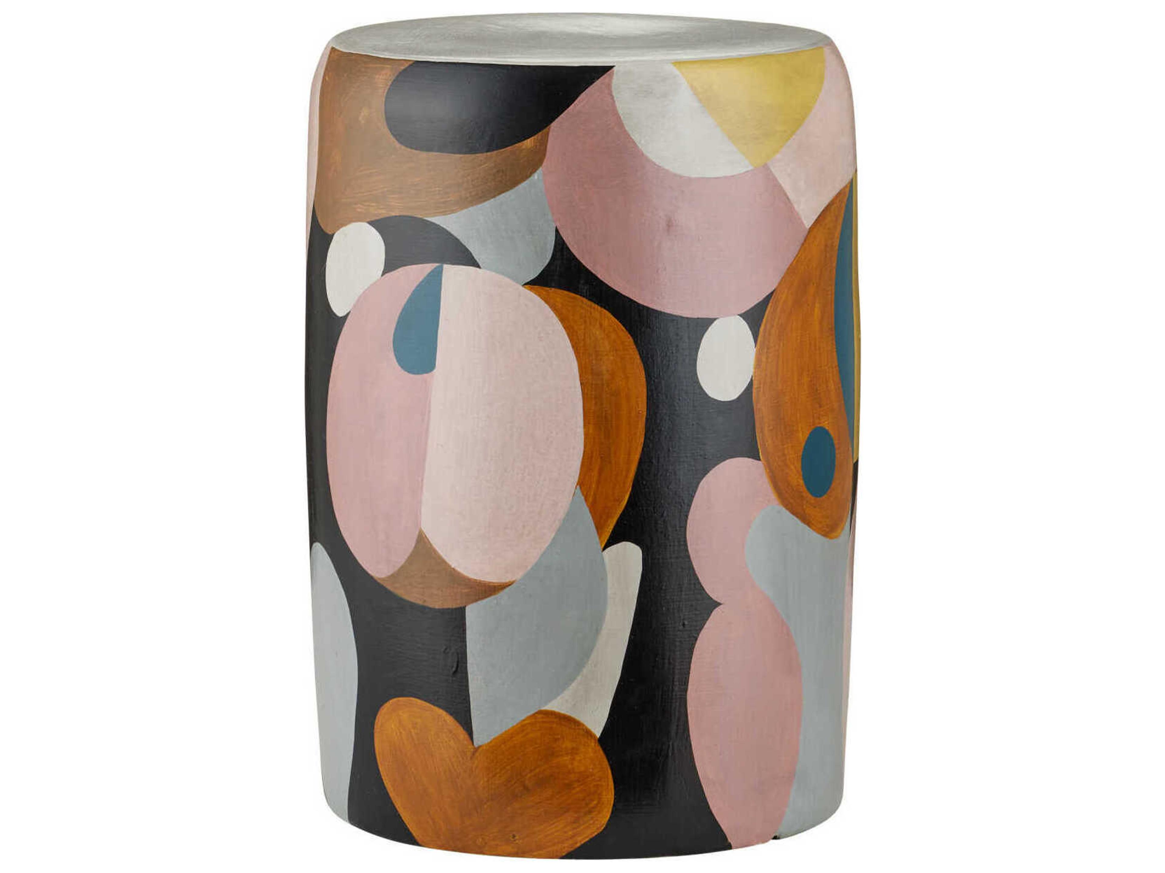 Currey & Company So Nouveau 12" Round Stone Multicolor End Table