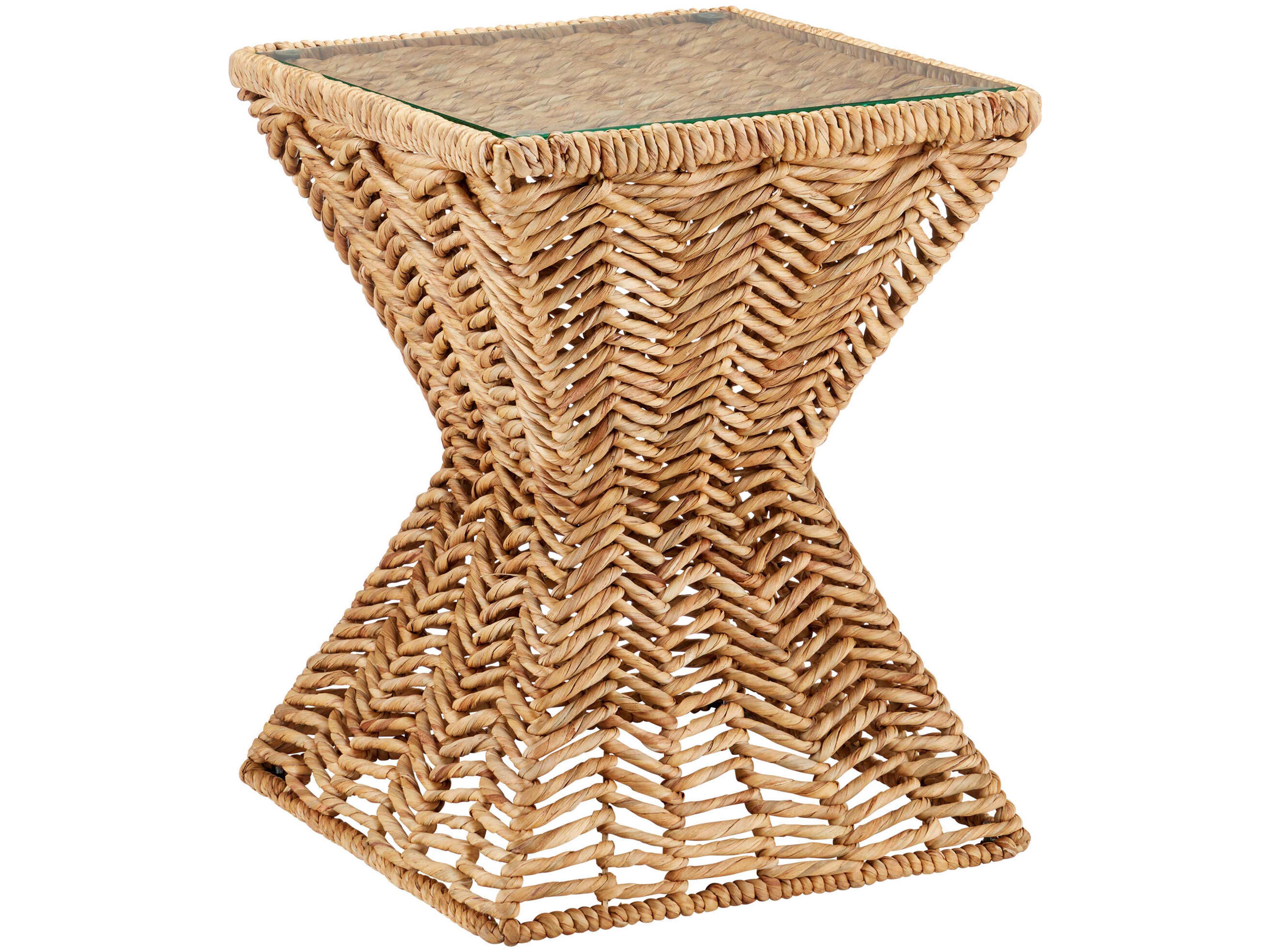 Currey & Company Hadi 18" Square Glass Natural Clear End Table