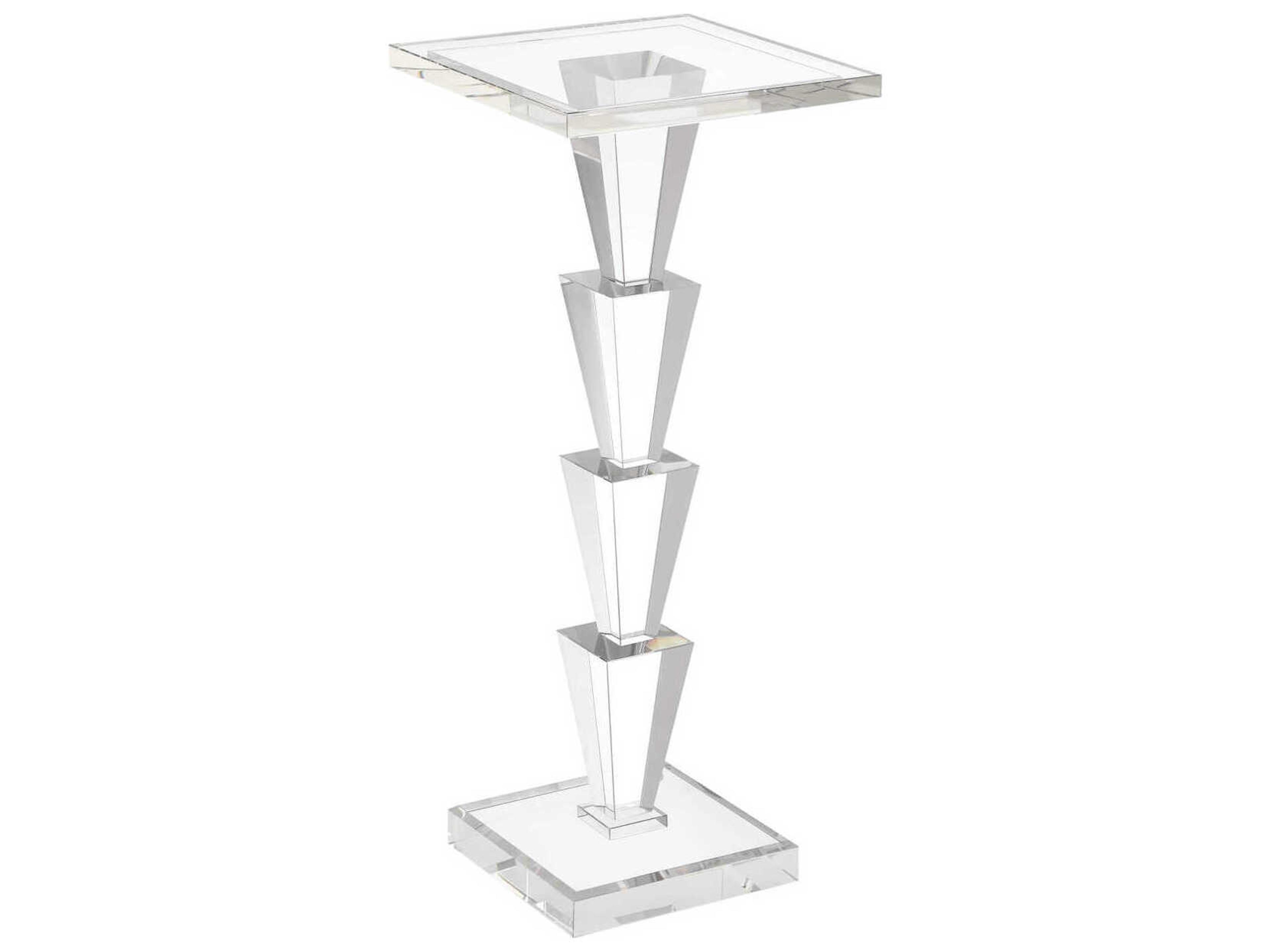 Currey & Company Tiana Square Clear End Table