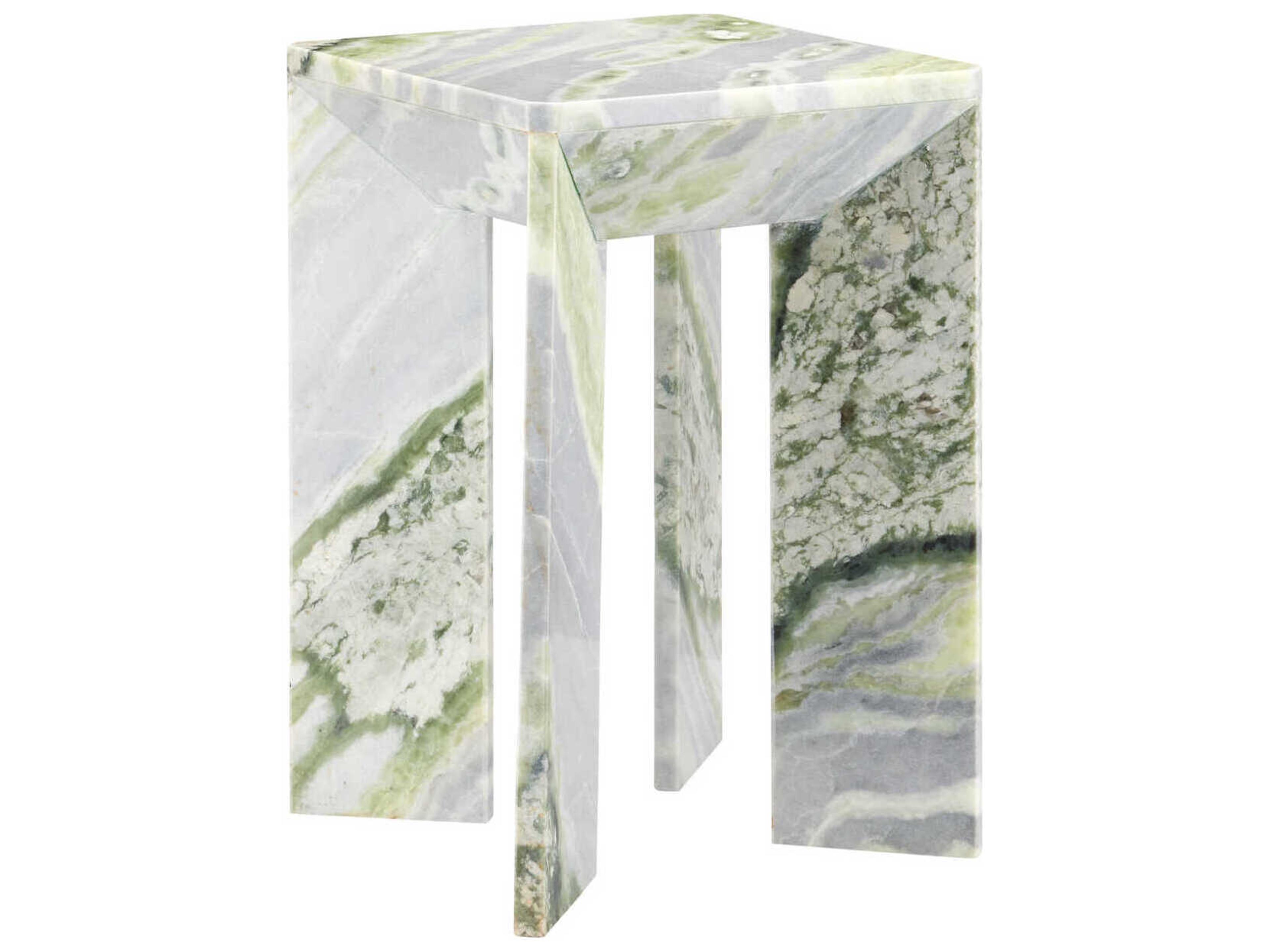 Currey & Company Minerale Square Marble Natural End Table