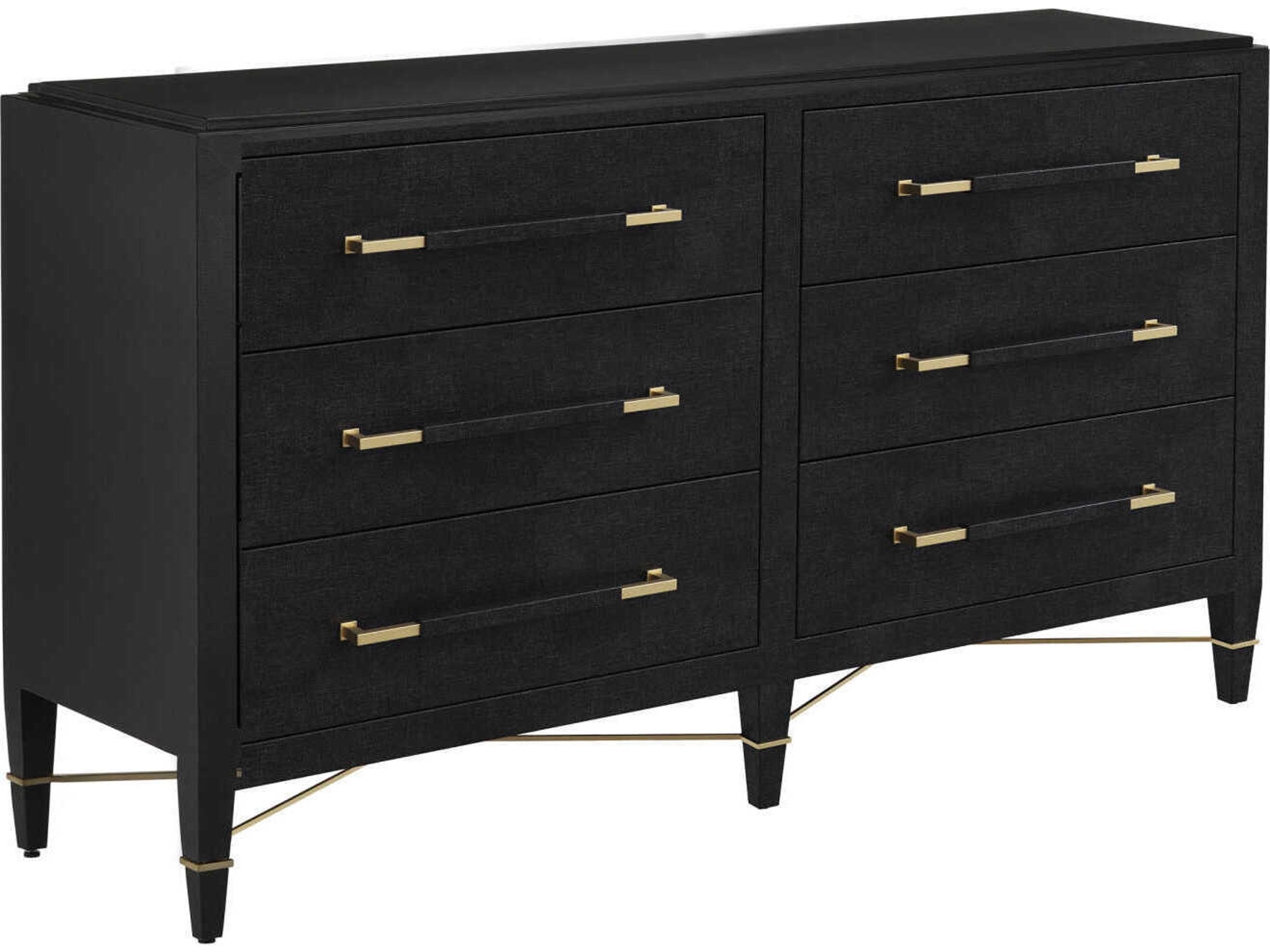 Currey & Company Verona Black 6-Drawers Dresser