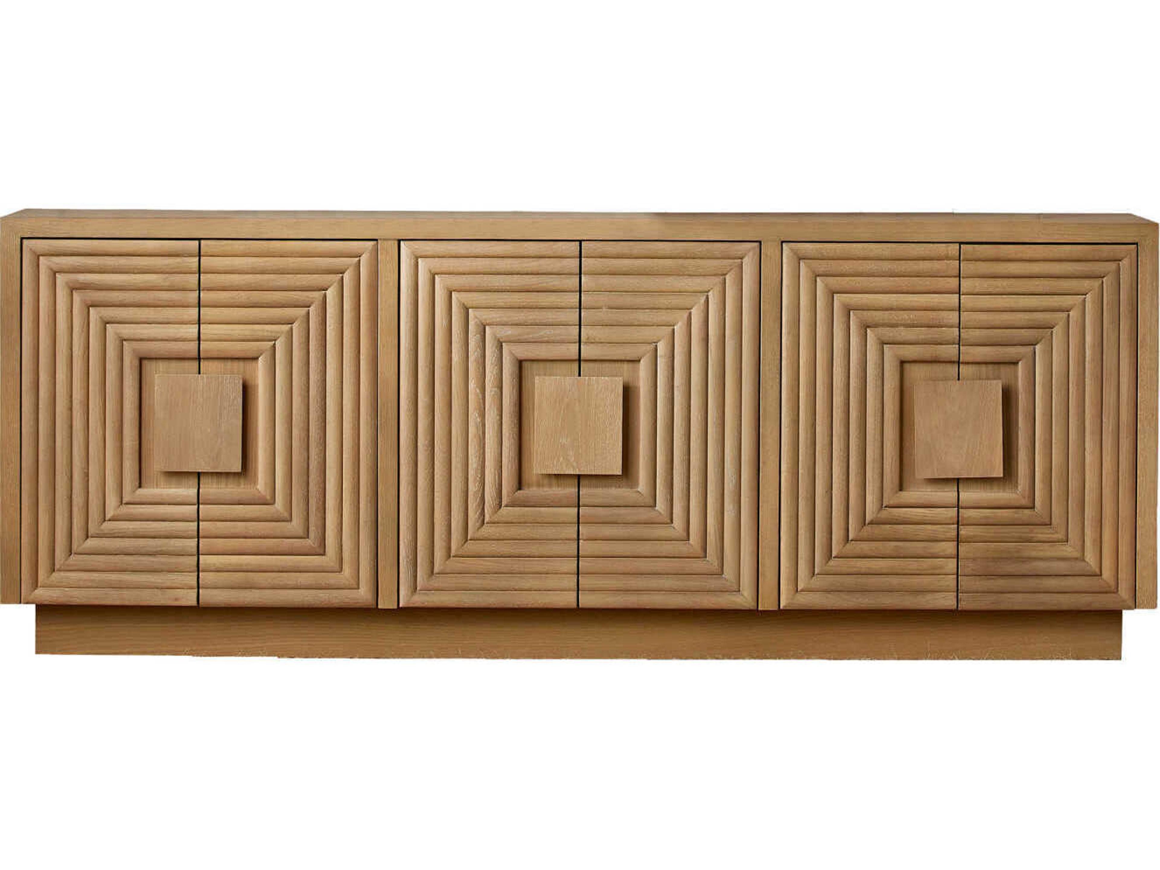 Currey & Company Morombe 84" Oak Wood Washed Sideboard