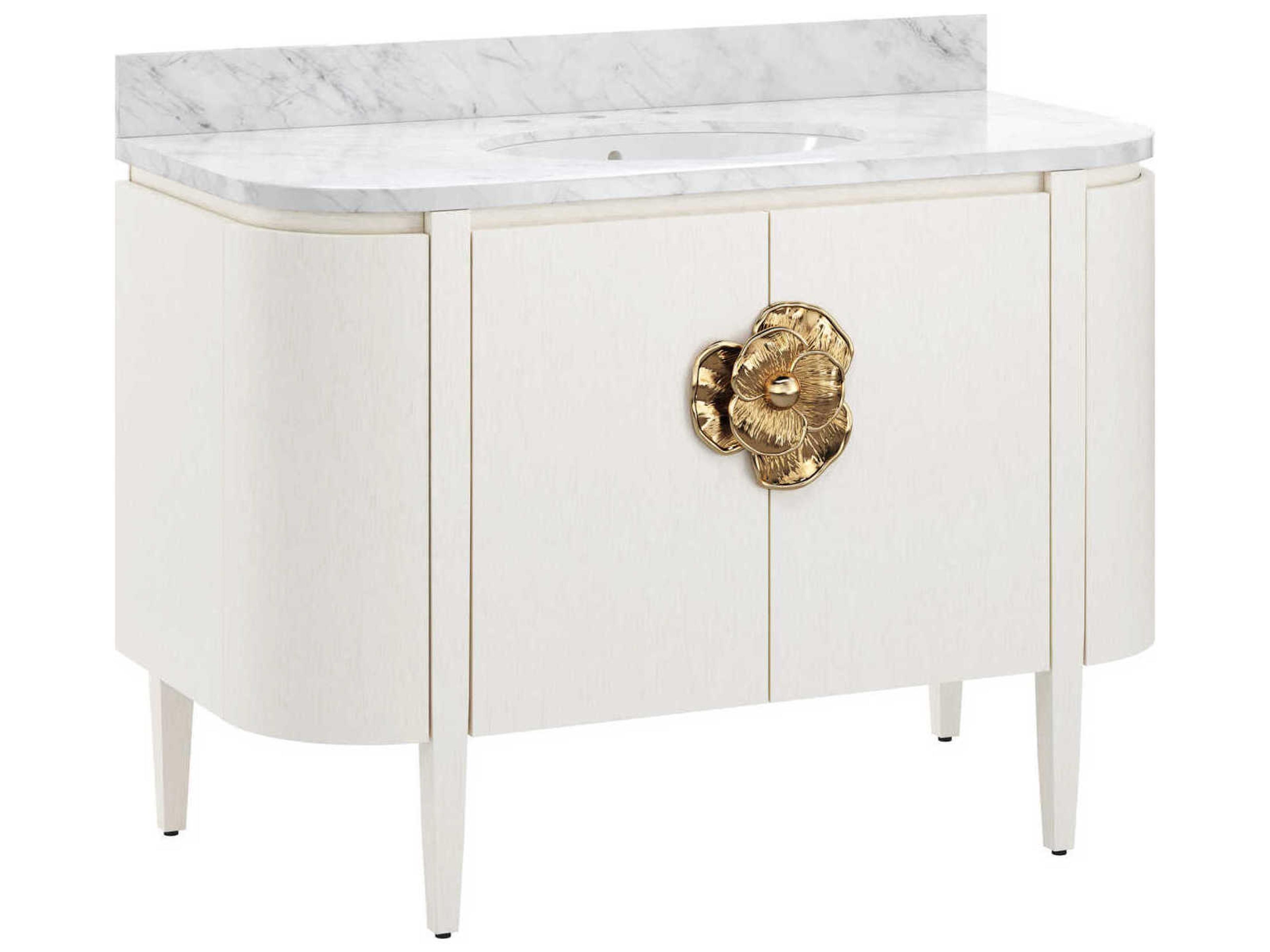 Currey & Company Briallen 48" Satin White Vanity