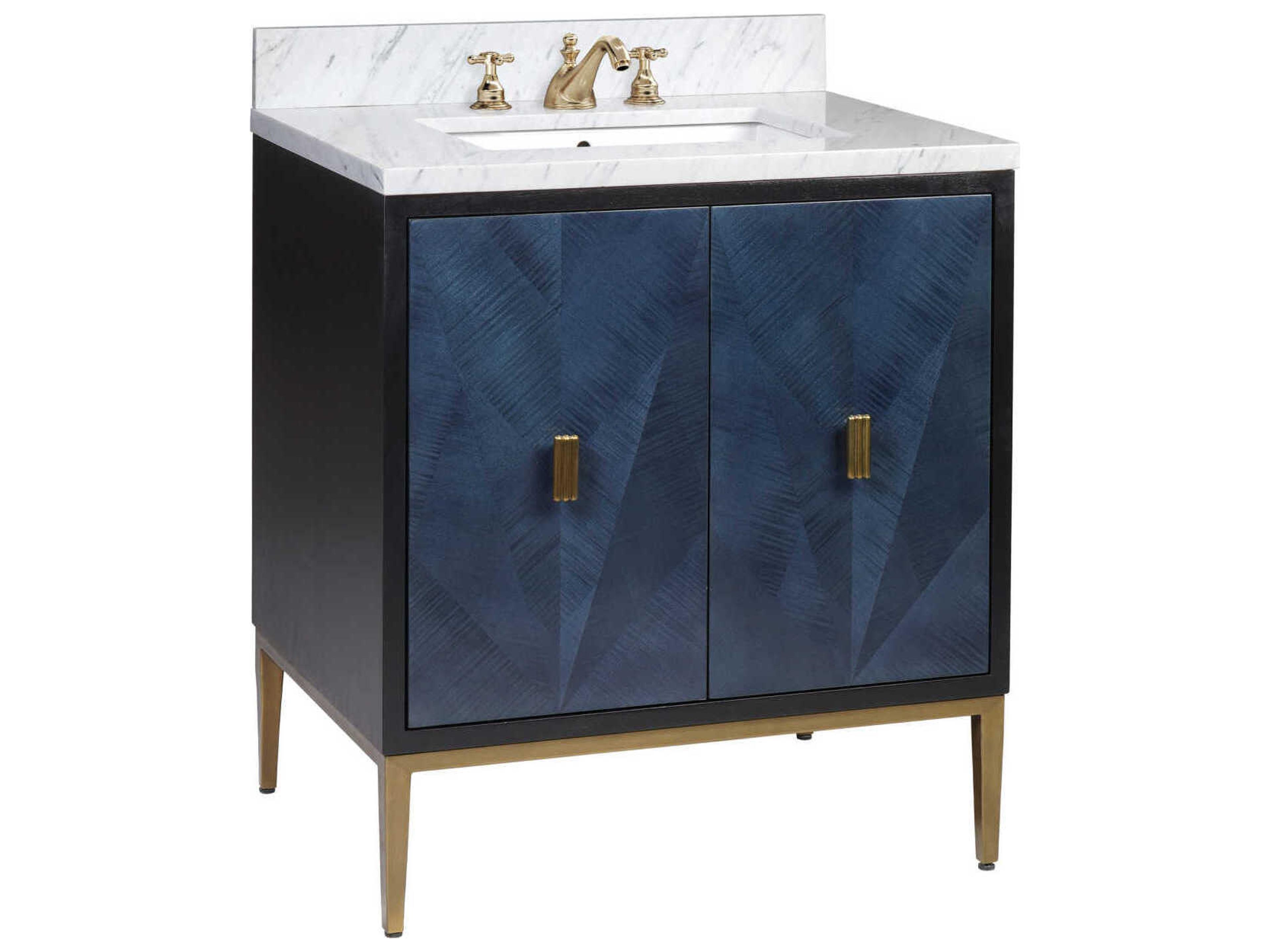 Currey & Company Kallista 30" Polished Blue Vanity