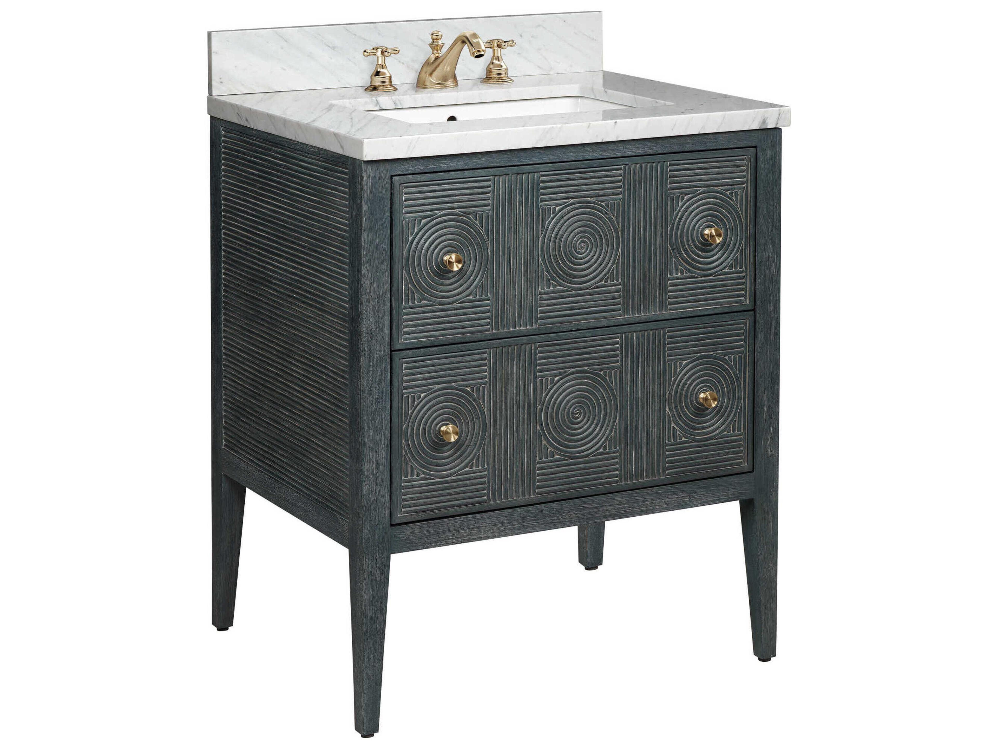 Currey & Company Santos 28" Textured Navy Vanity