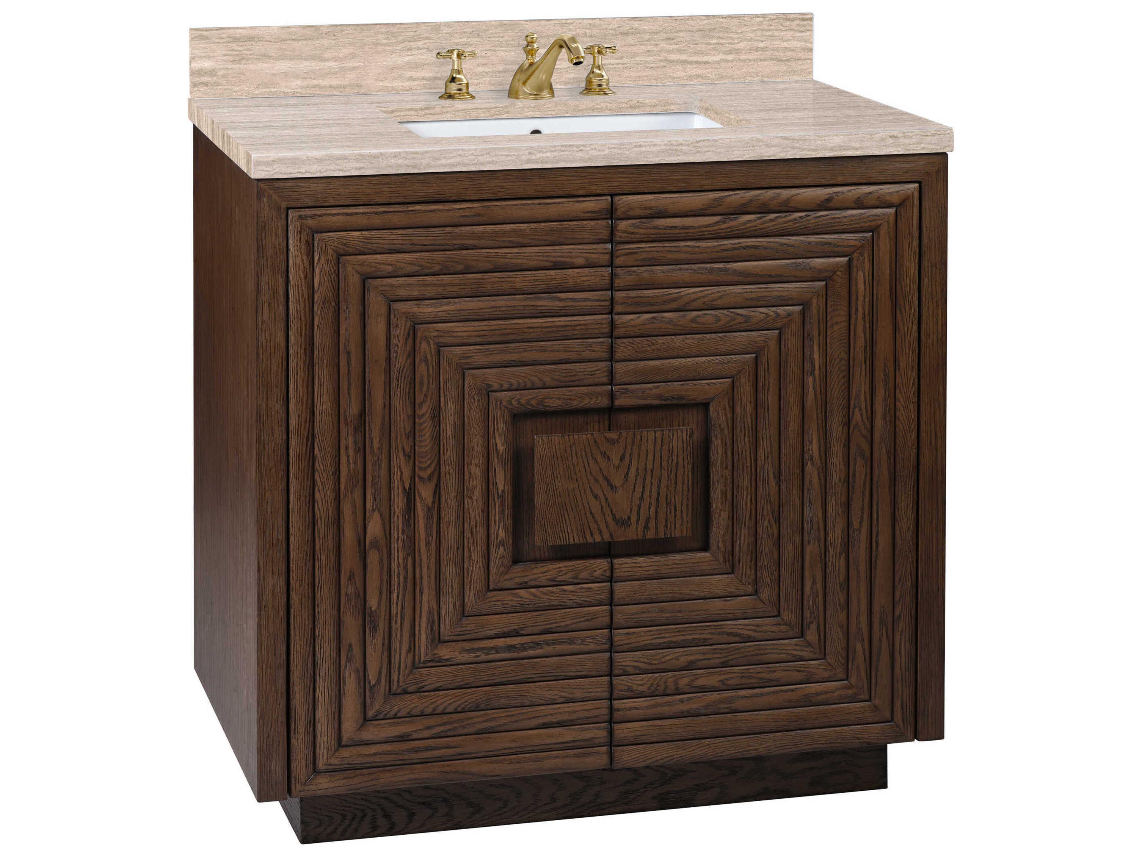 Currey & Company Morombe 36" Cocoa Natural White Vanity