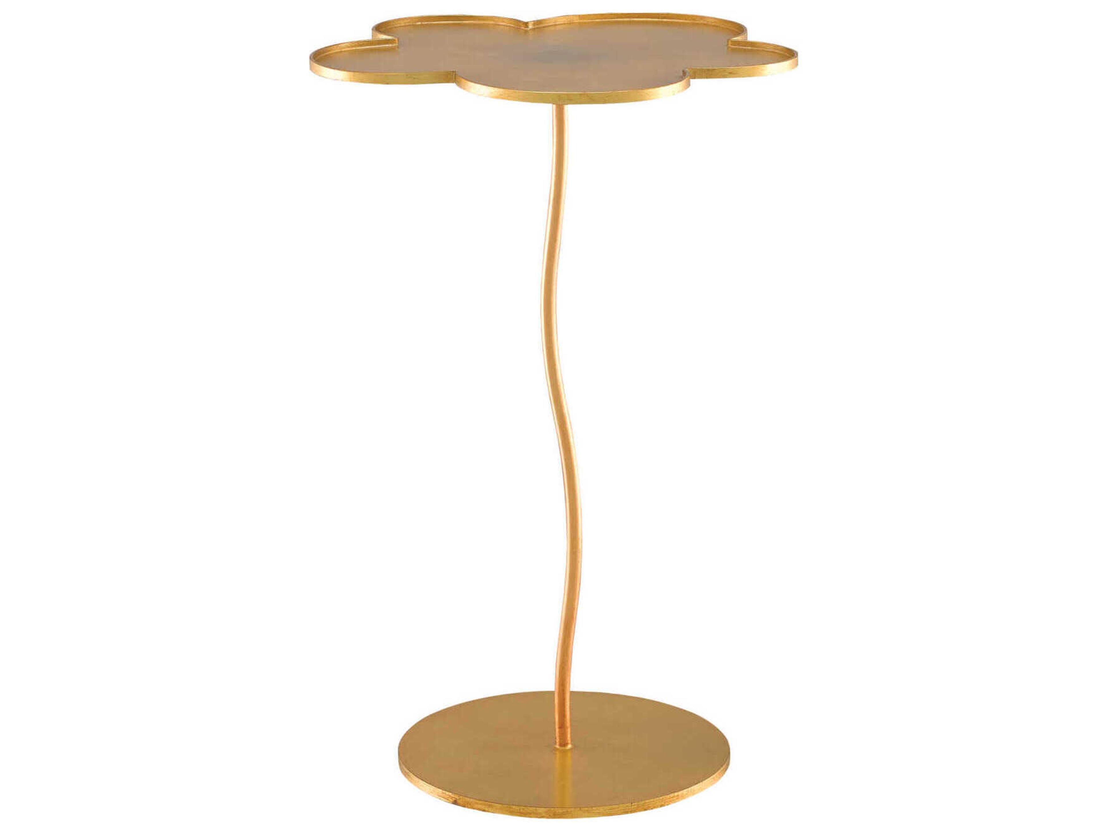 Currey & Company Fleur Metal Gold Leaf End Table