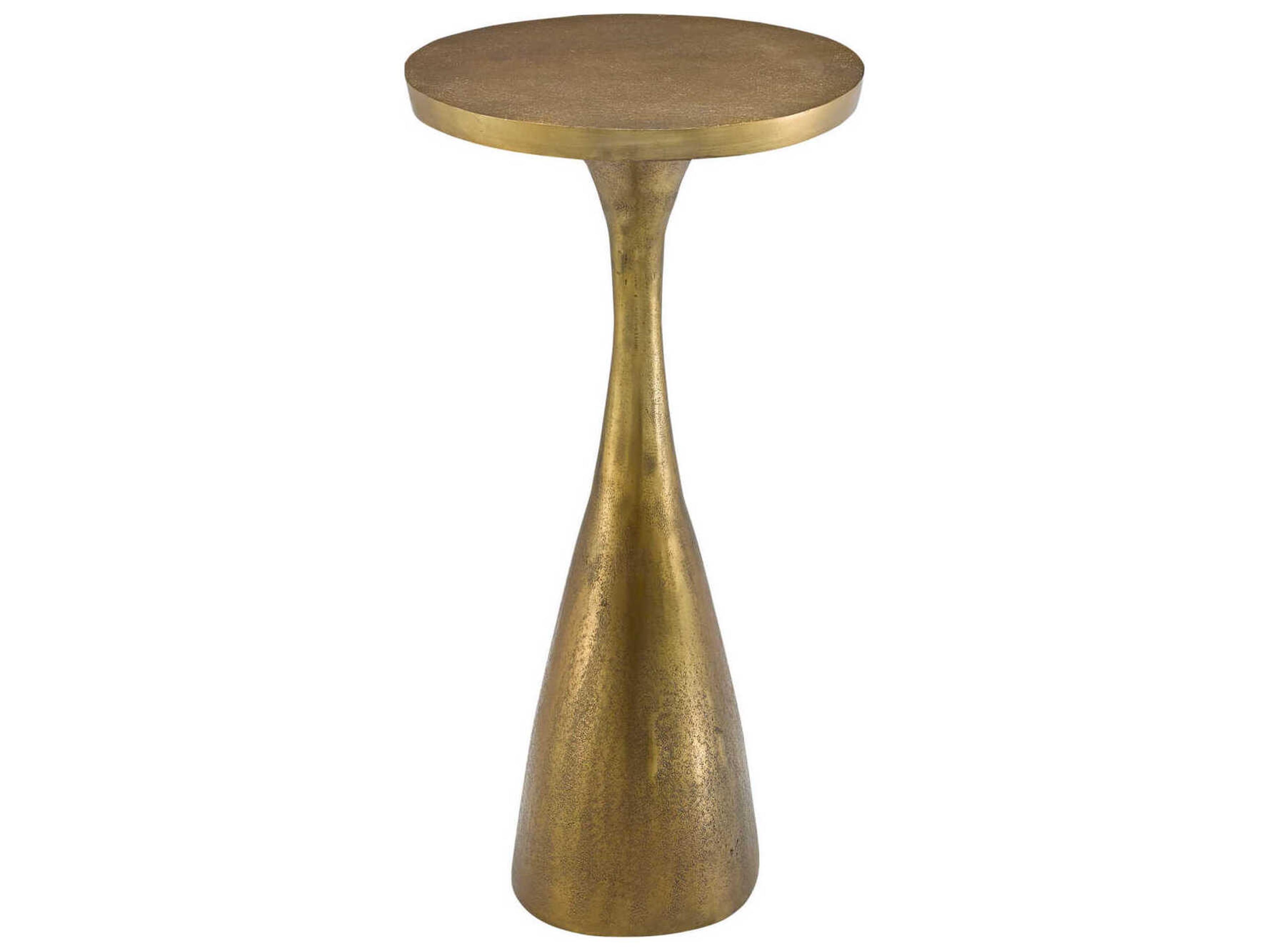 Luxecor Ishaan Oval Metal Antique Brass End Table
