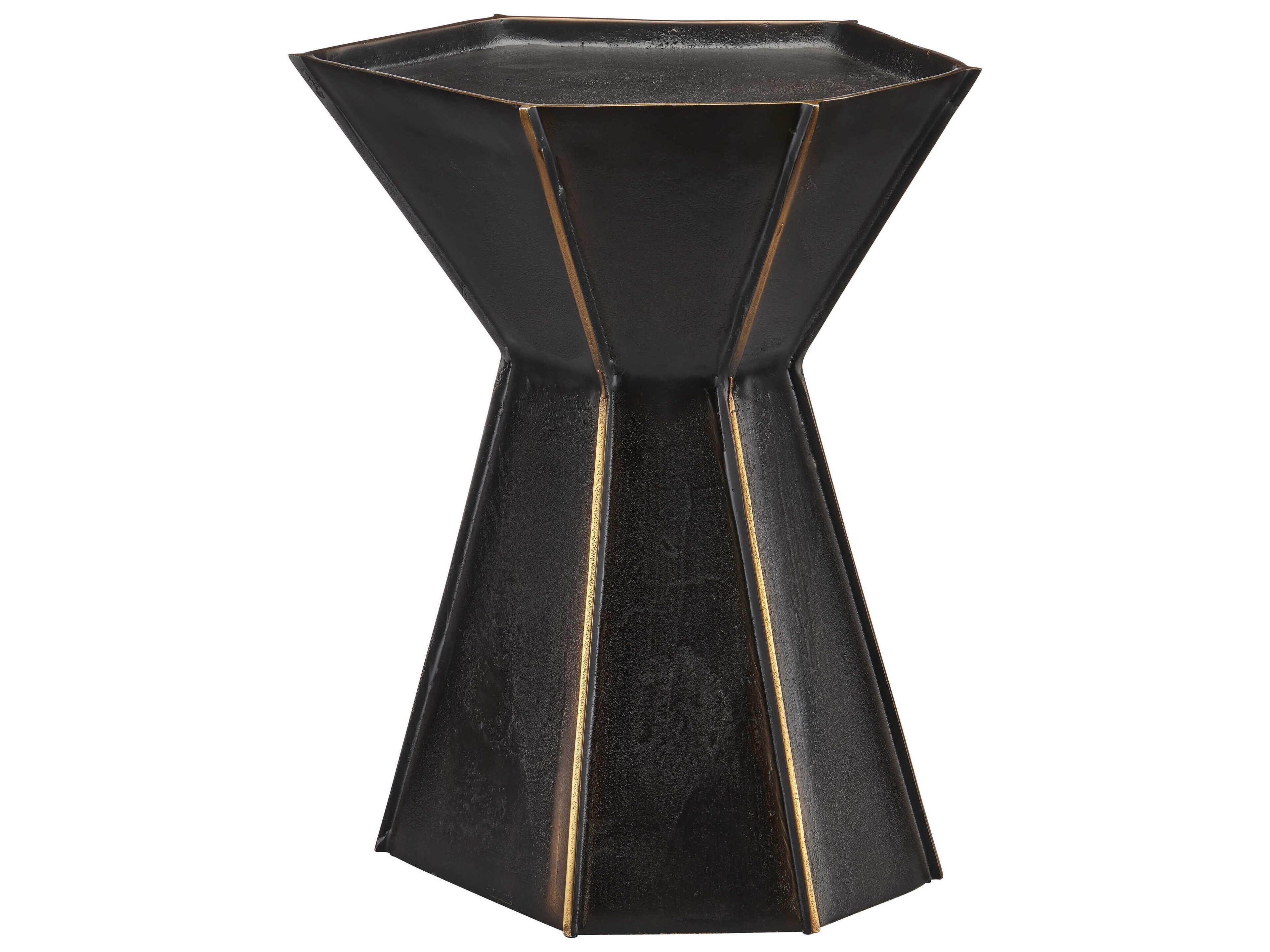 Merola Hexagon Metal Bronze Gold End Table