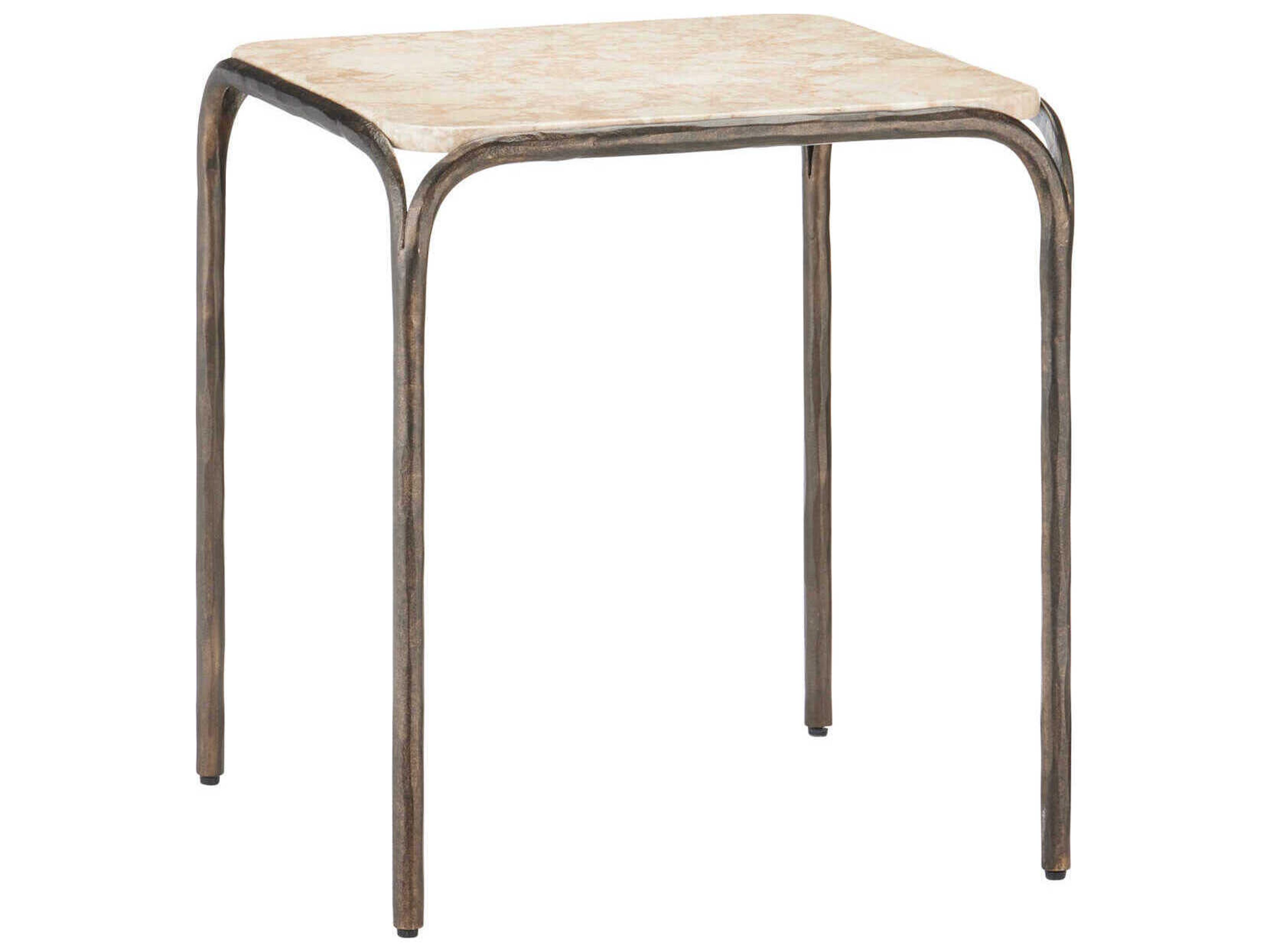 Currey & Company Crema Square Marble End Table