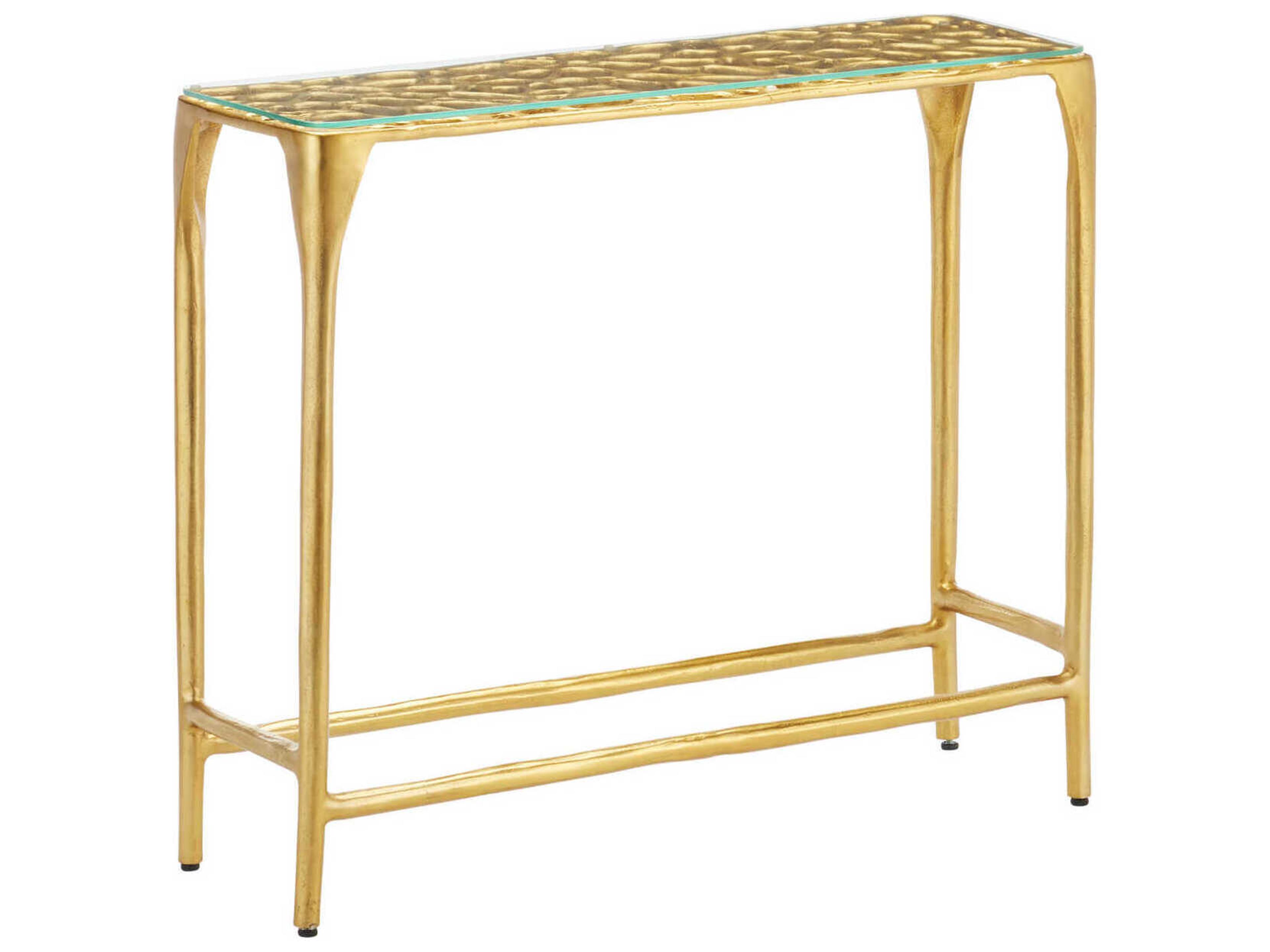 Currey & Company Honeycomb Gold Console Table