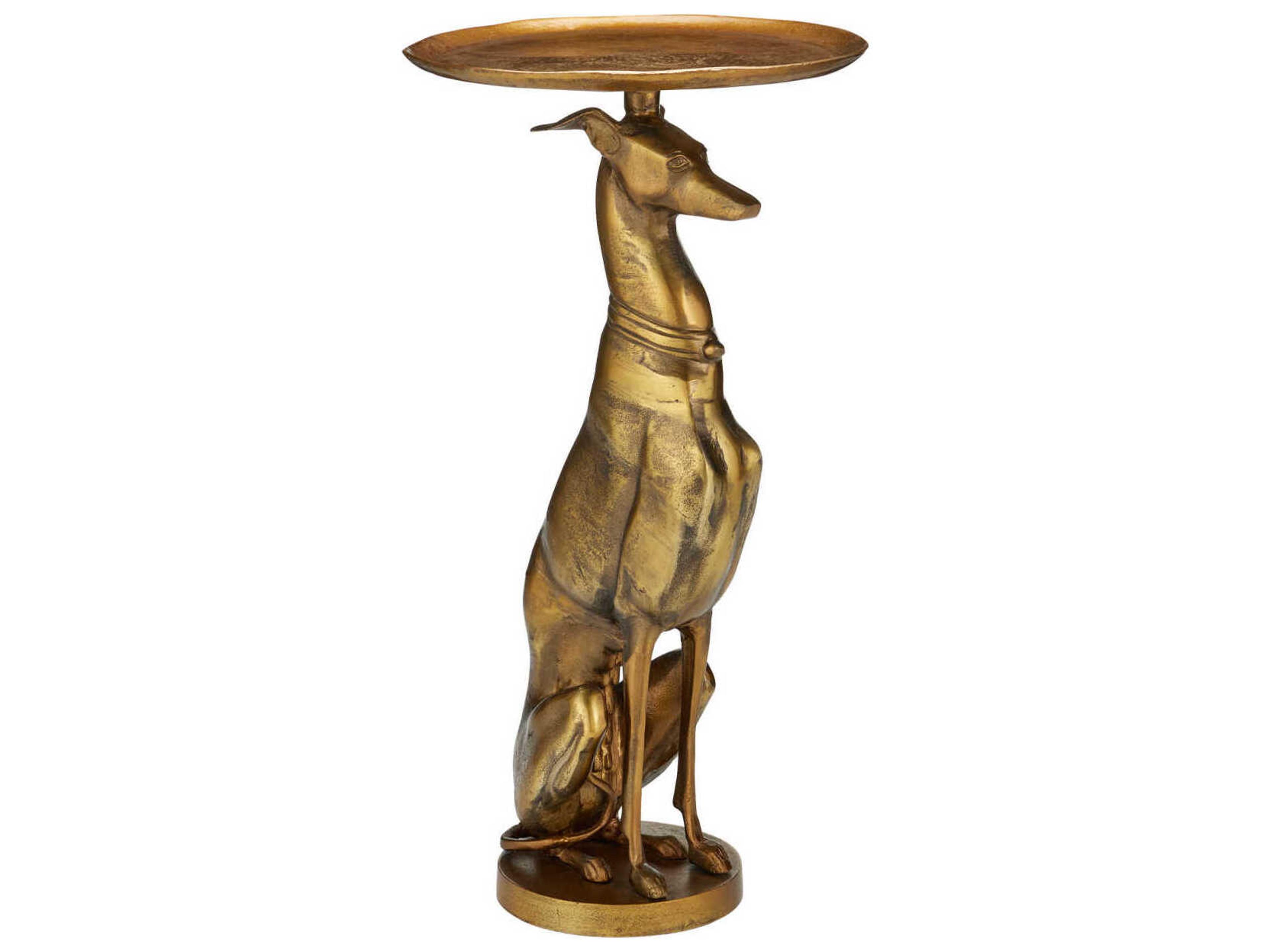 Currey & Company Ballyregan Round Metal Antique Brass End Table