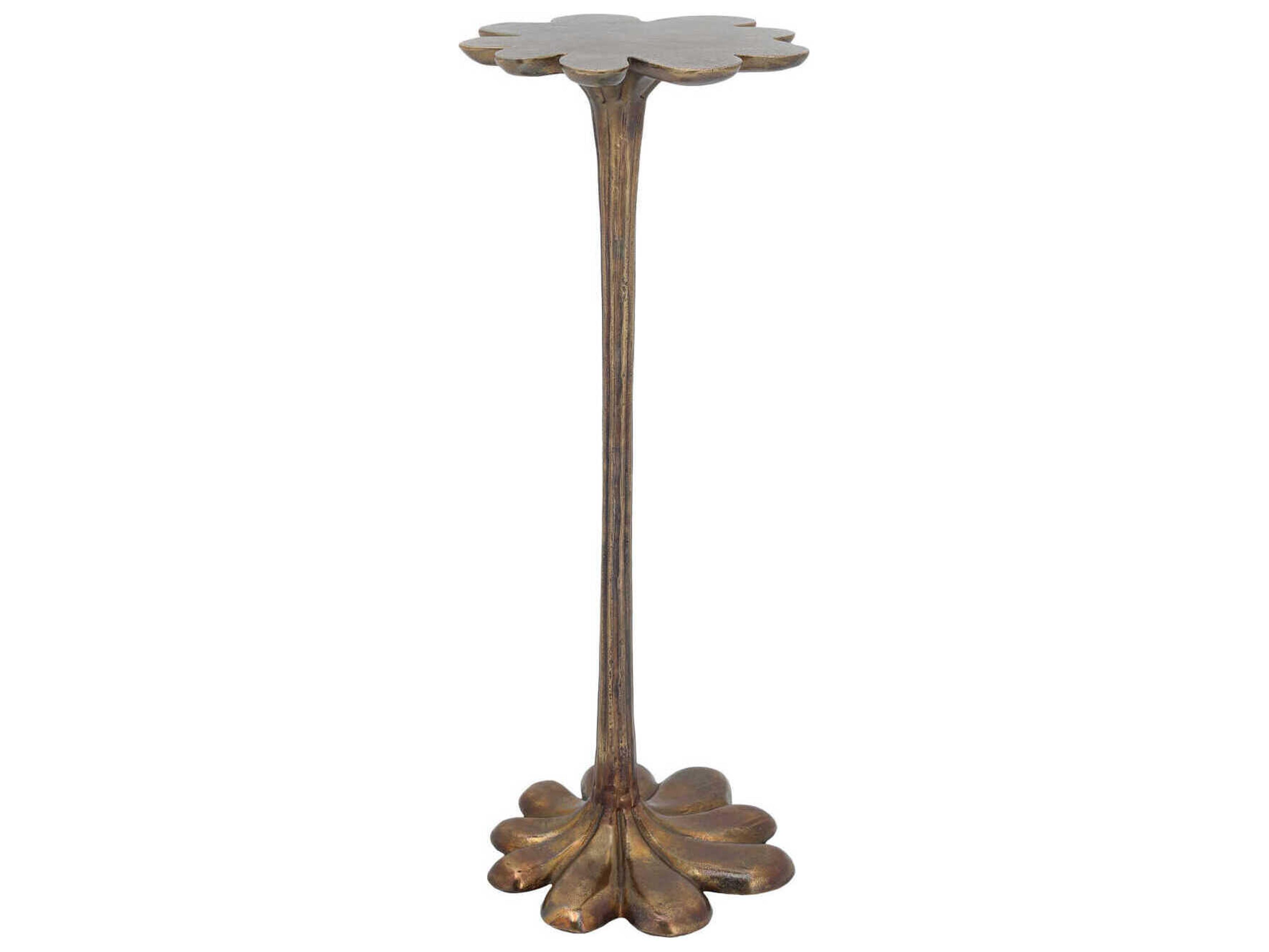 Currey & Company Schizzo Metal Oxidized Brass End Table
