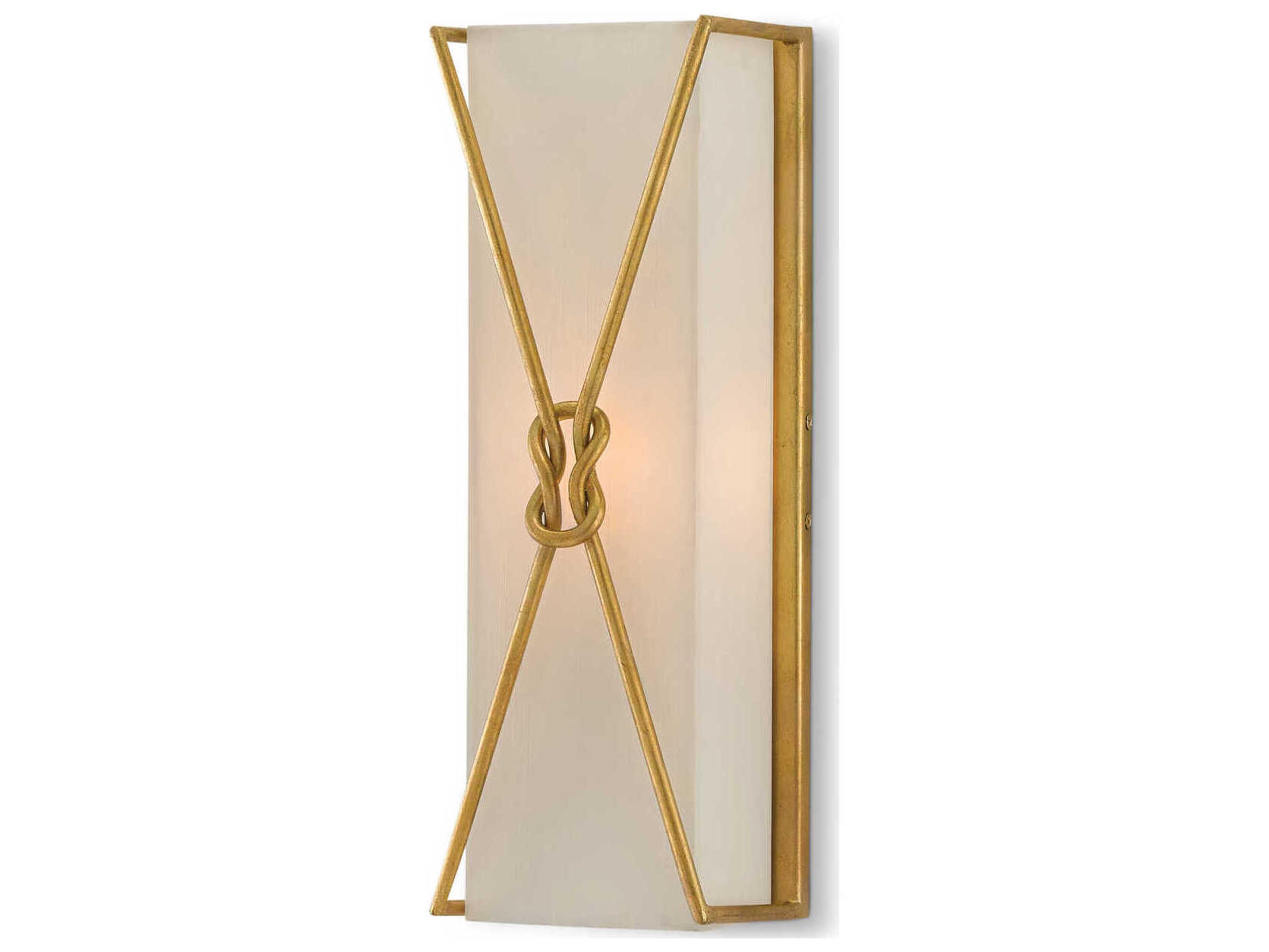 Currey & Company Ariadne 1-Light Contemporary Gold Leaf Glass Wall Sconce