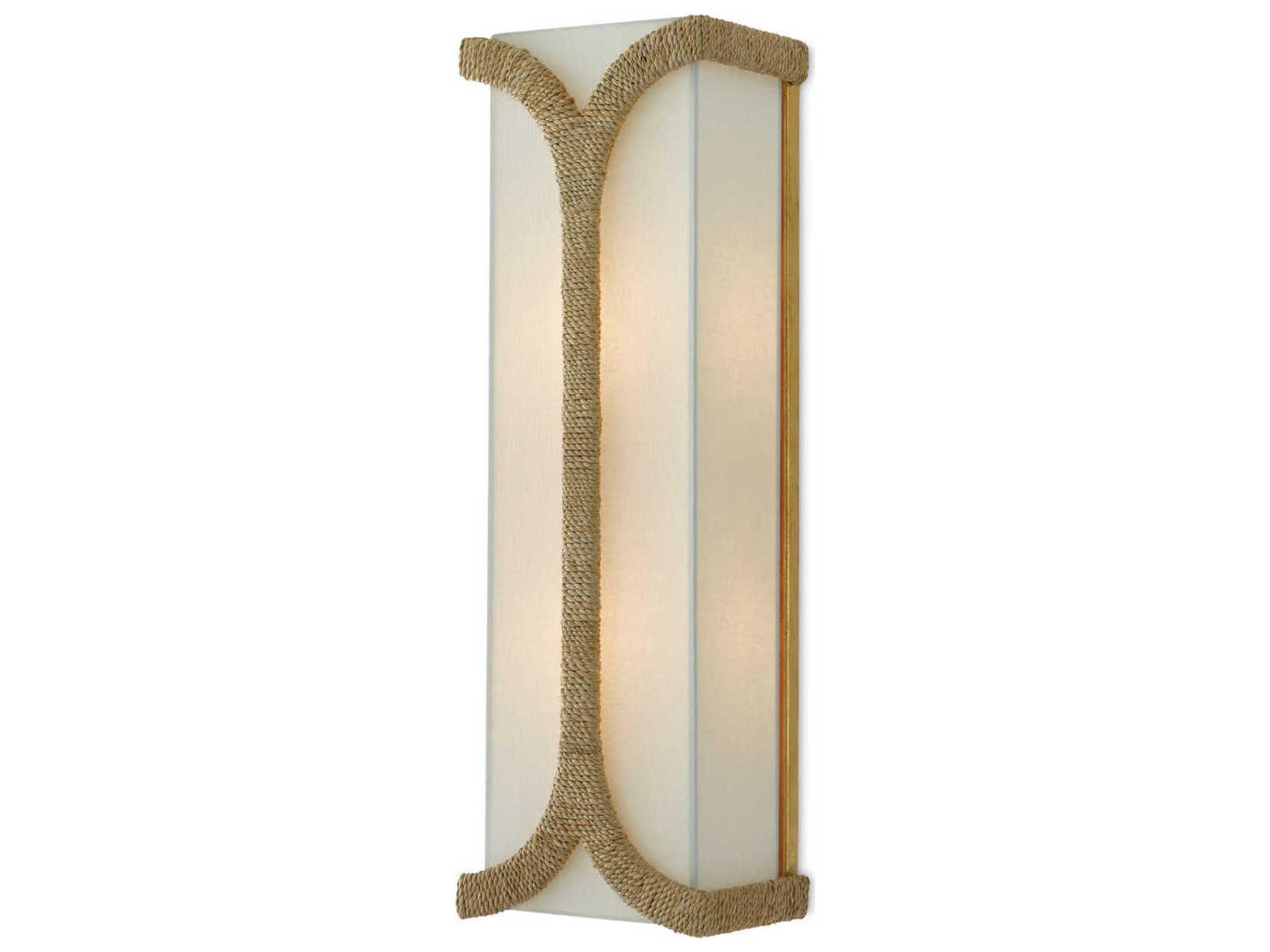 Currey & Company Carthay 2-Light Natural Dark Contemporary Gold Leaf Brown Wall Sconce