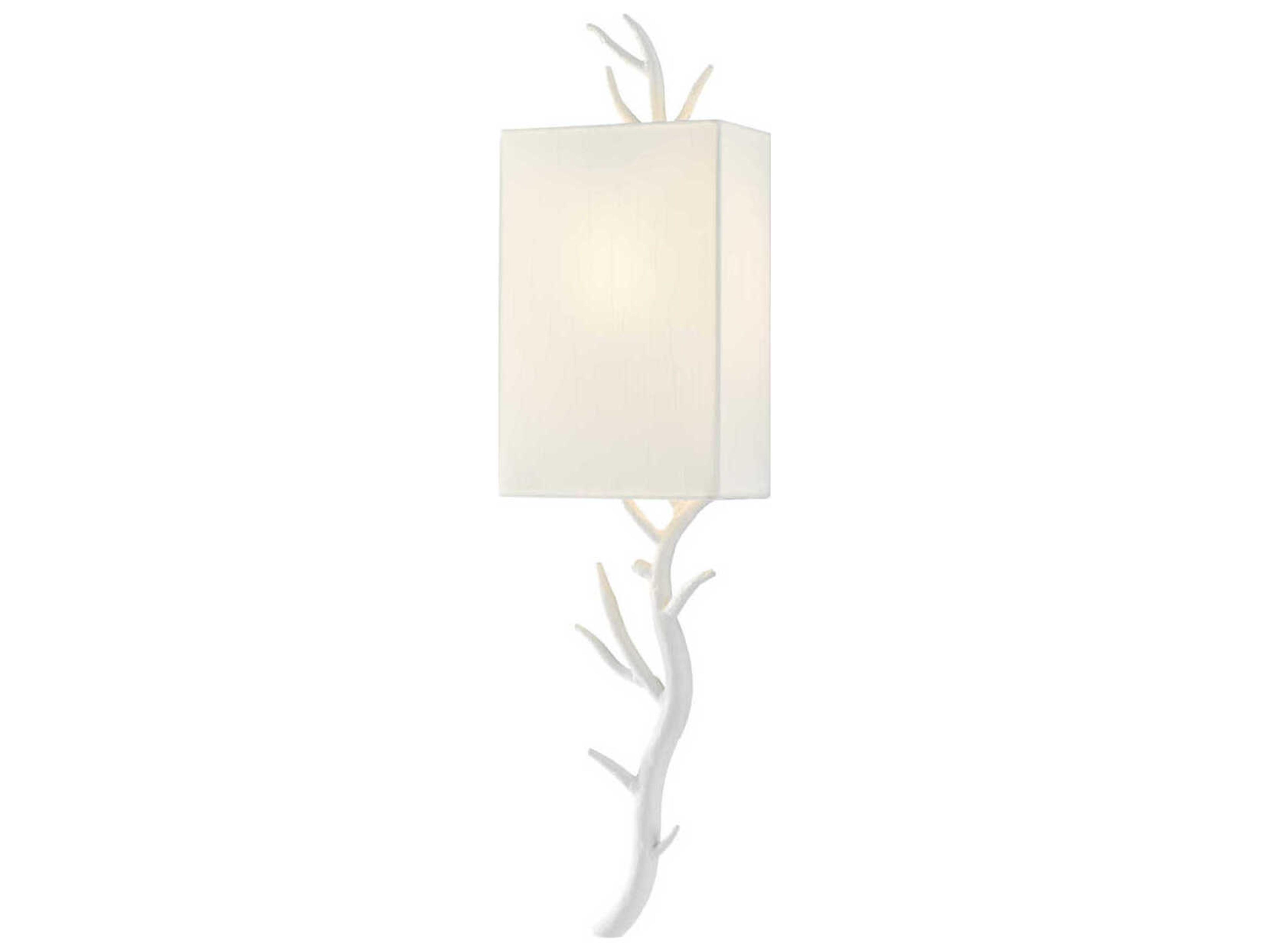Currey & Company Baneberry 1-Light Gesso White Wall Sconce