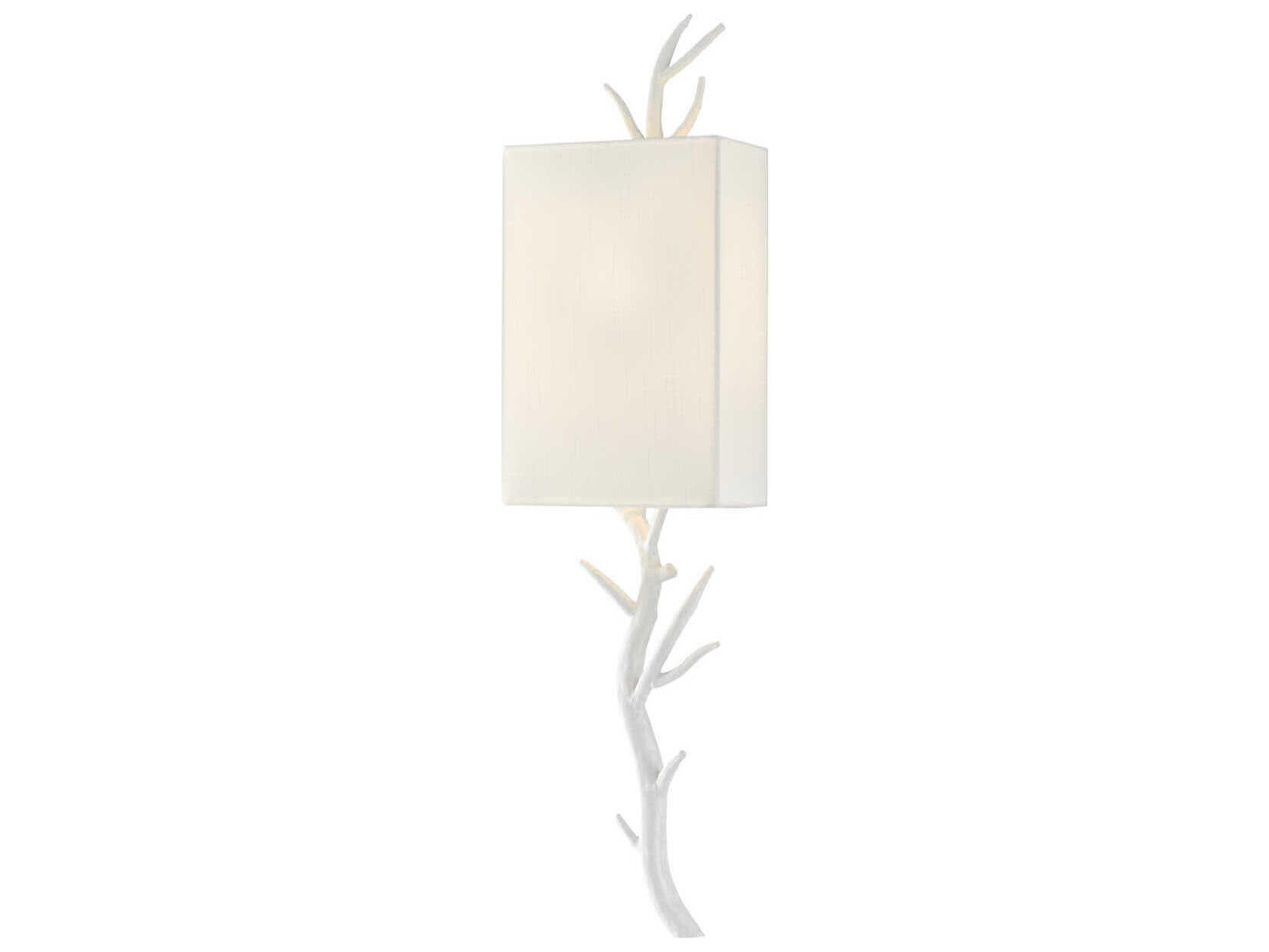 Currey & Company Baneberry 1-Light Gesso White Wall Sconce