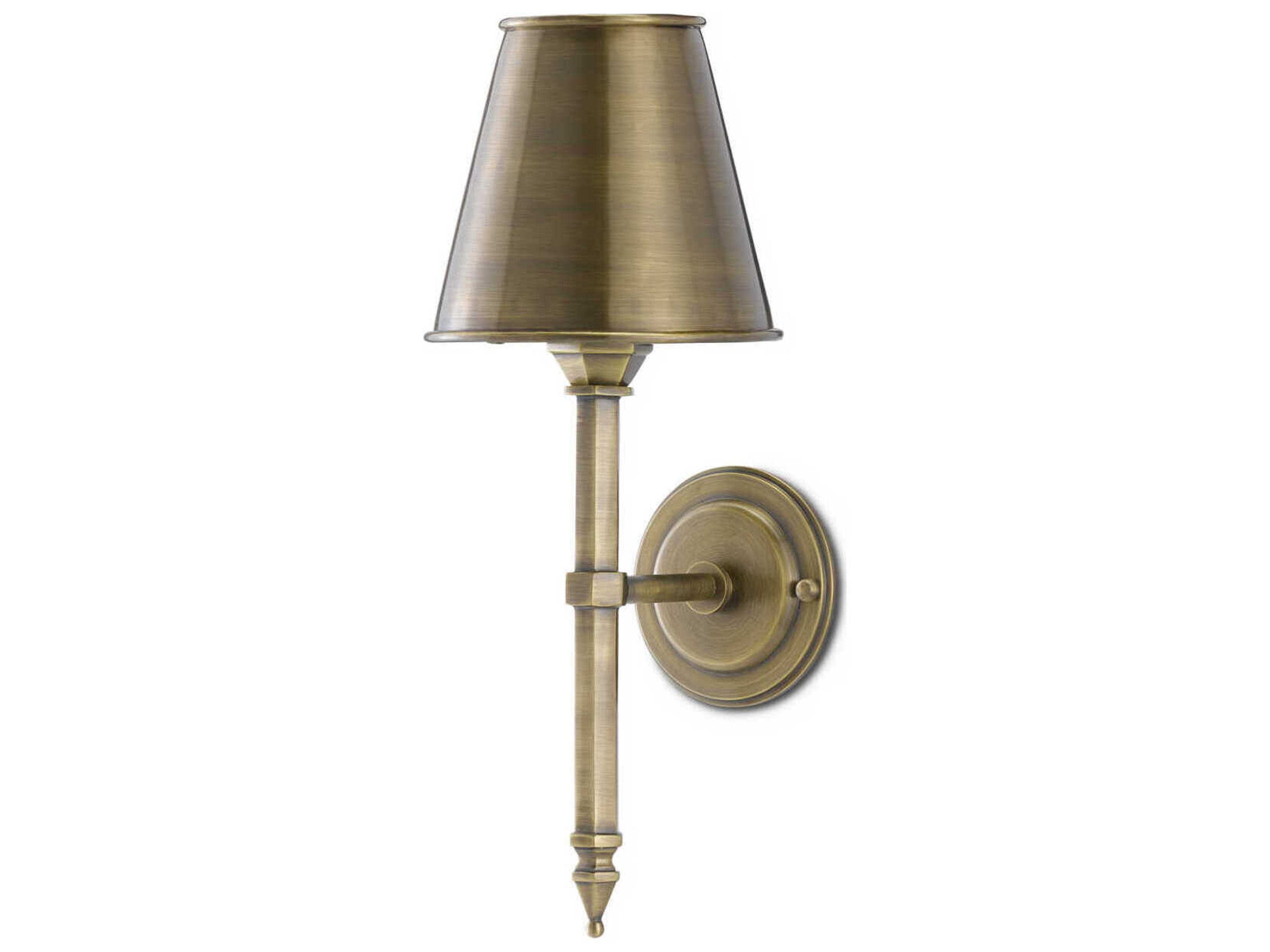 Currey & Company Wollaton 1-Light Light Moroccan Antique Brass Wall Sconce
