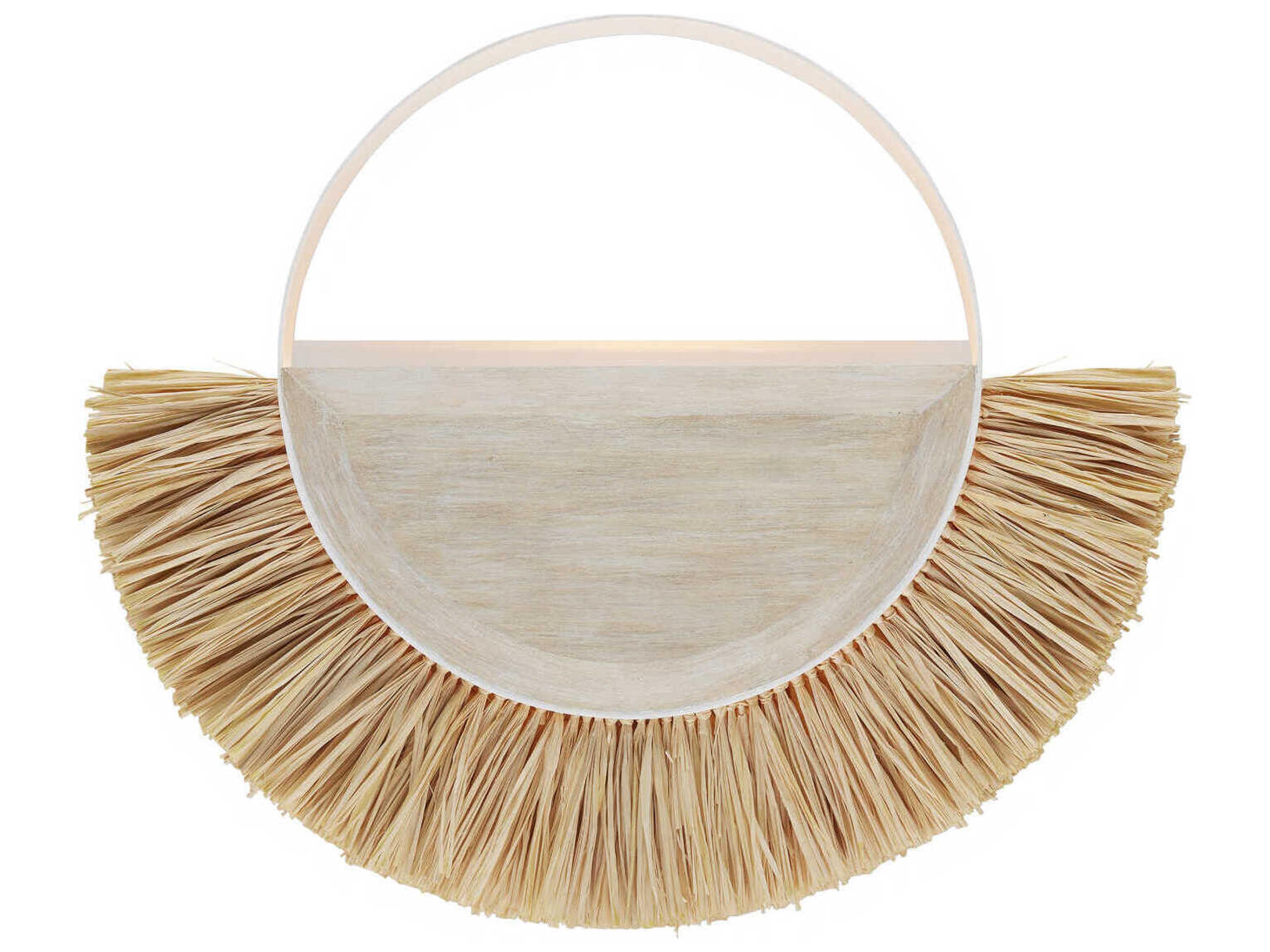 Currey & Company Seychelles 1-Light Sugar White Sandstone Natural Raffia Off Wall Sconce