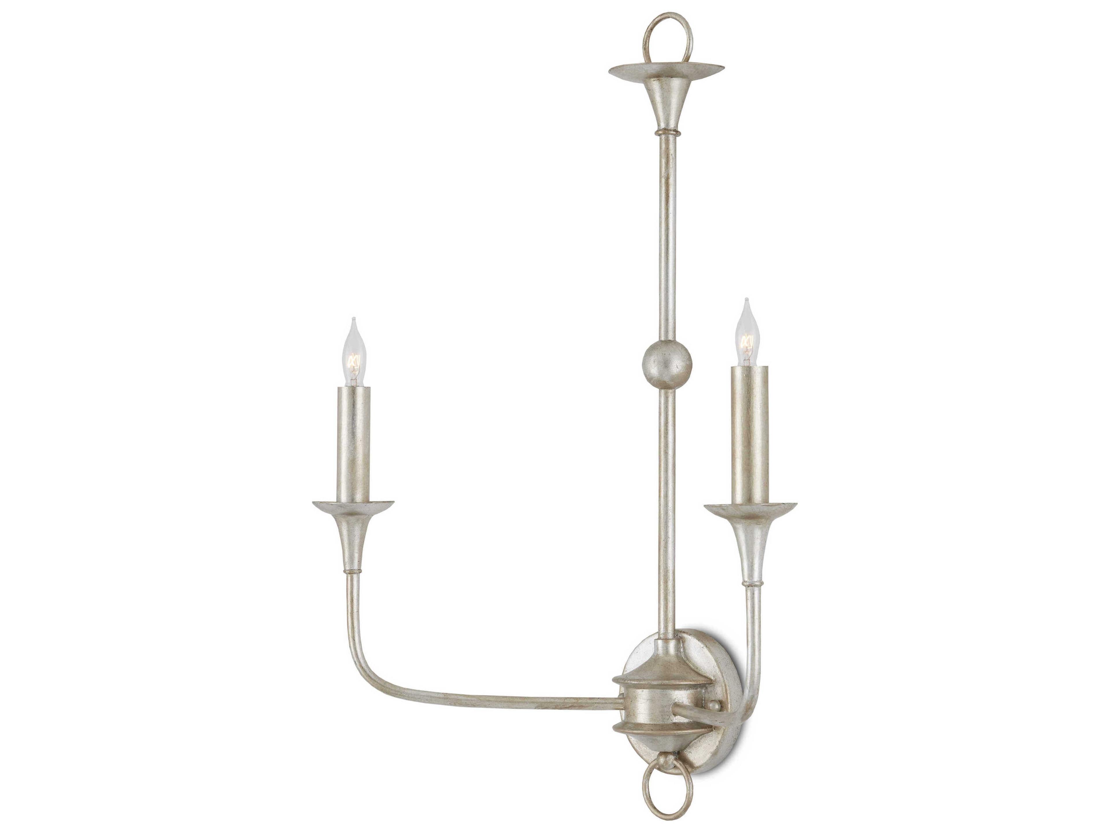 Currey & Company Nottaway 2-Light Champagne Silver Wall Sconce