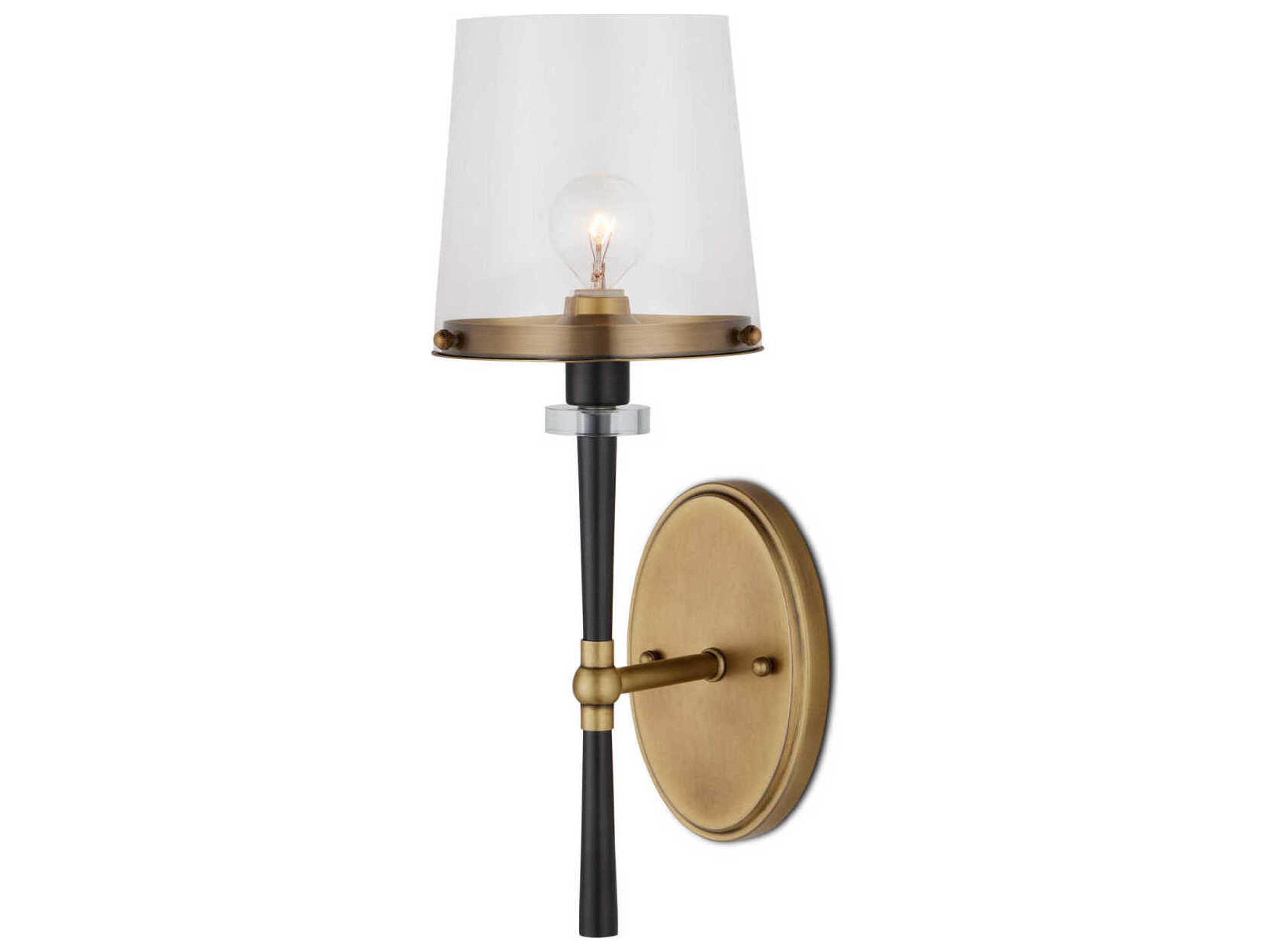 Currey & Company Lyndall 1-Light Antique Brass Oil Rubbed Bronze Wall Sconce