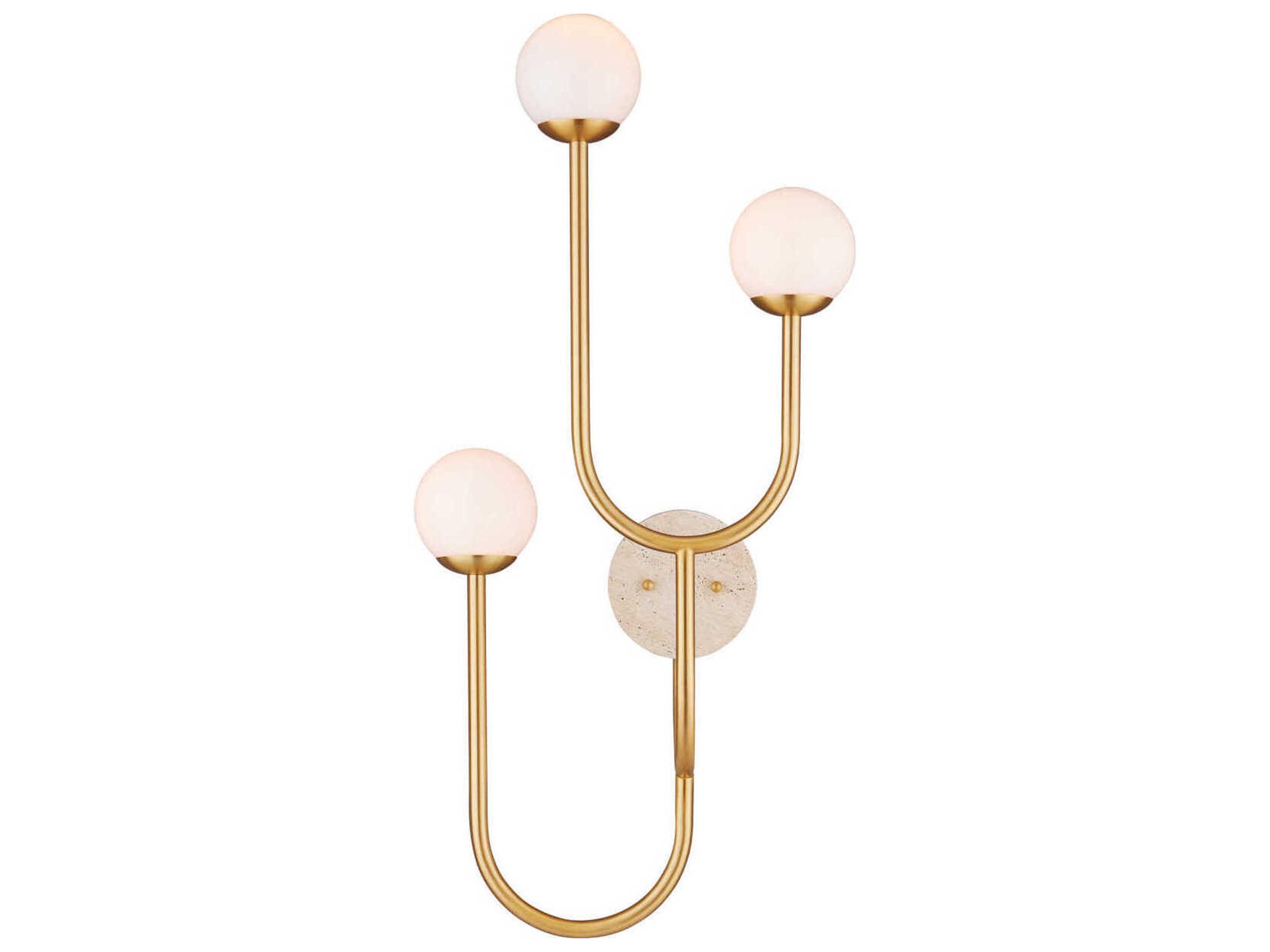 Currey & Company Highsmith 3-Light Brass Natural Wall Sconce