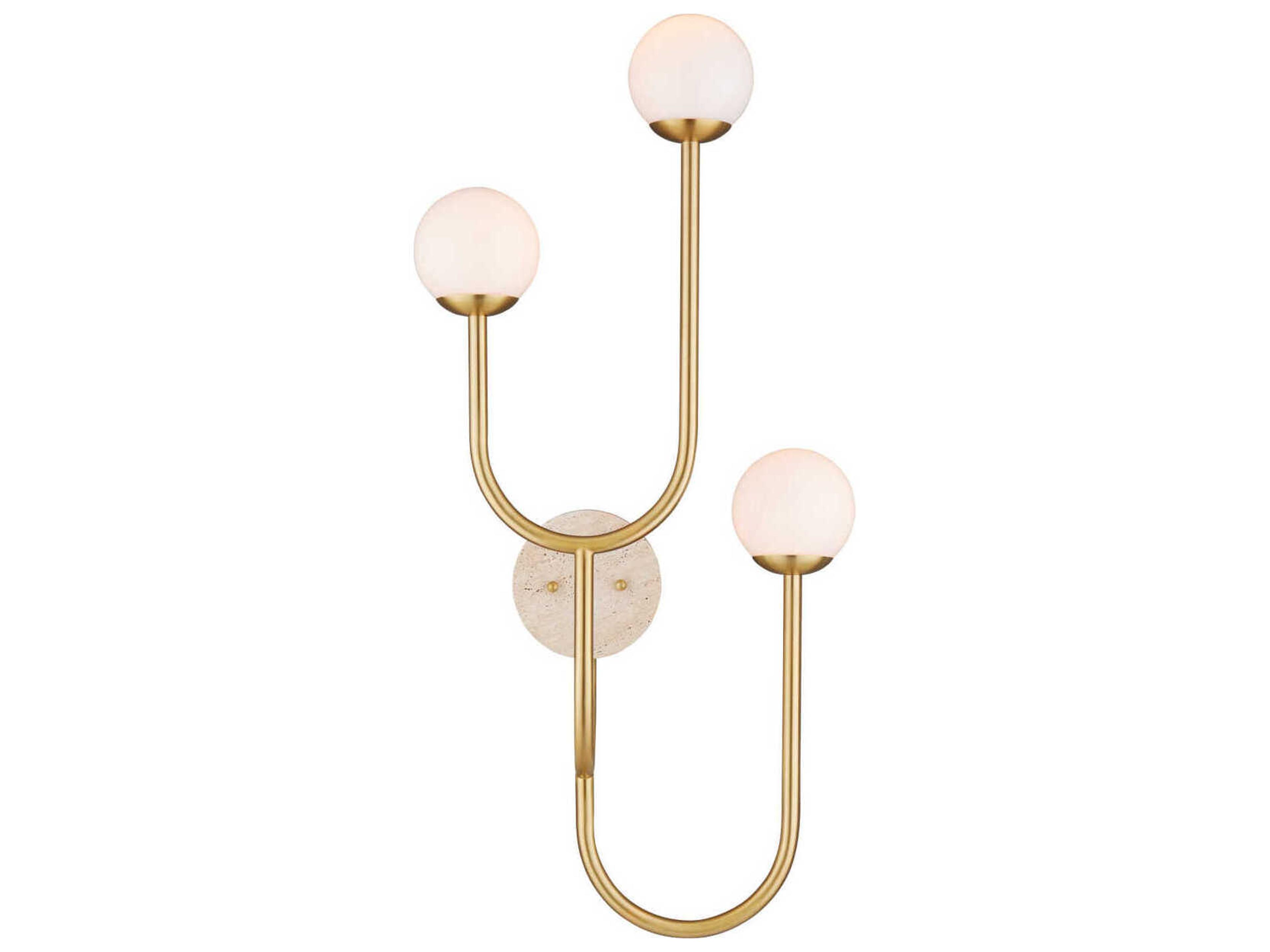 Currey & Company Highsmith 3-Light Brass Natural Wall Sconce
