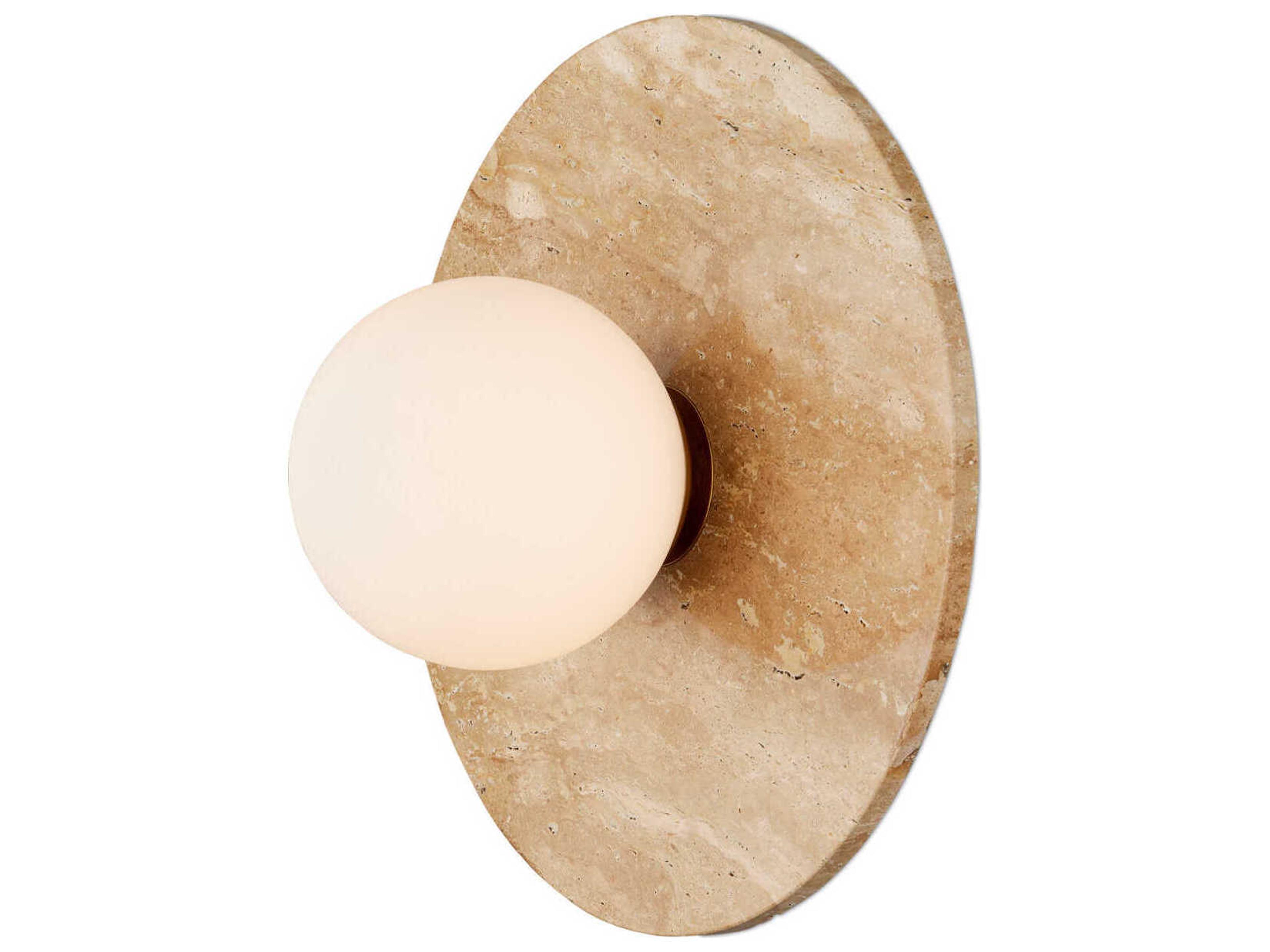 Currey & Company Apricity 1-Light Beige Antique Brass Wall Sconce