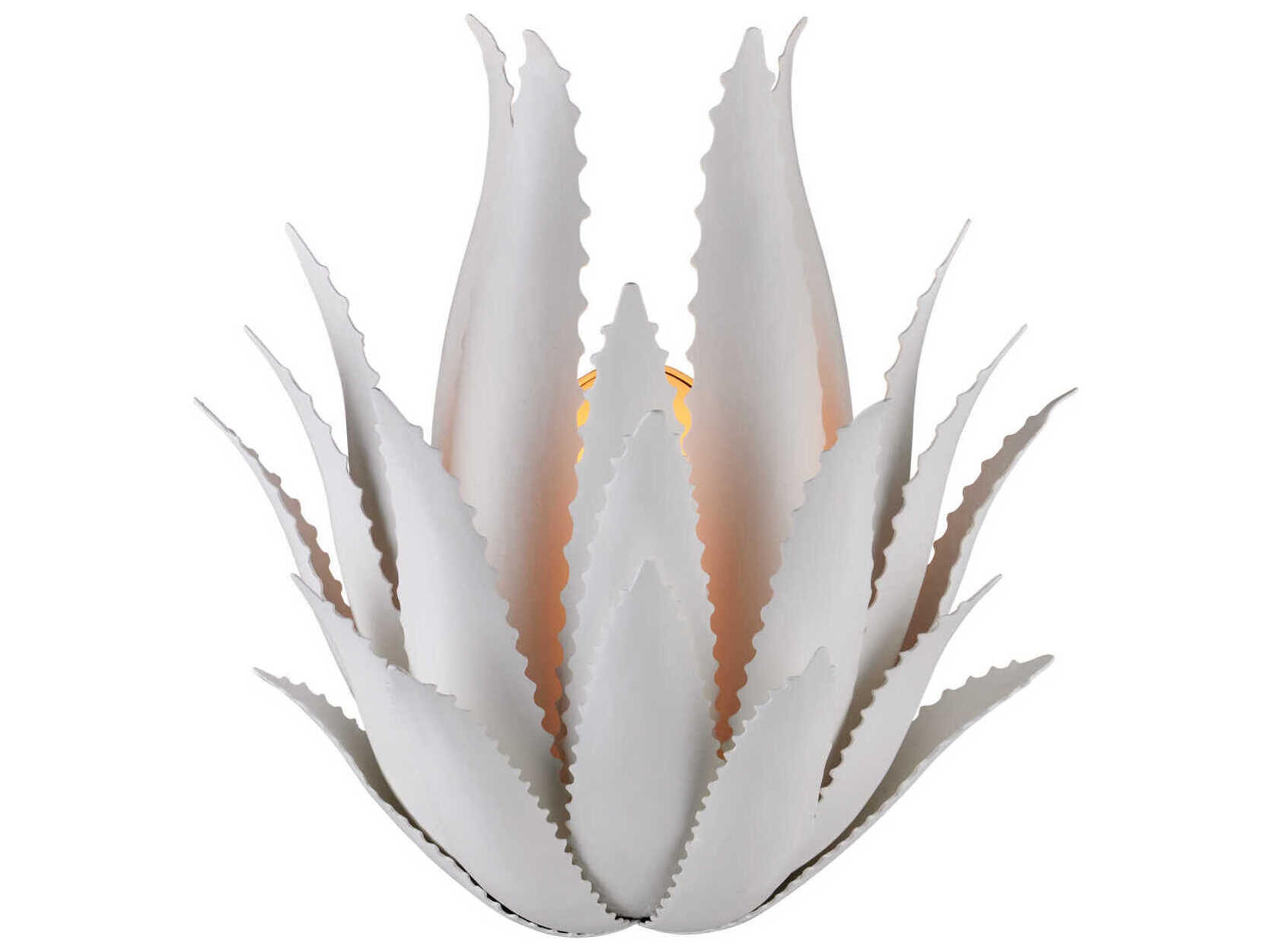 Currey & Company Agave 1-Light Gesso White Wall Sconce