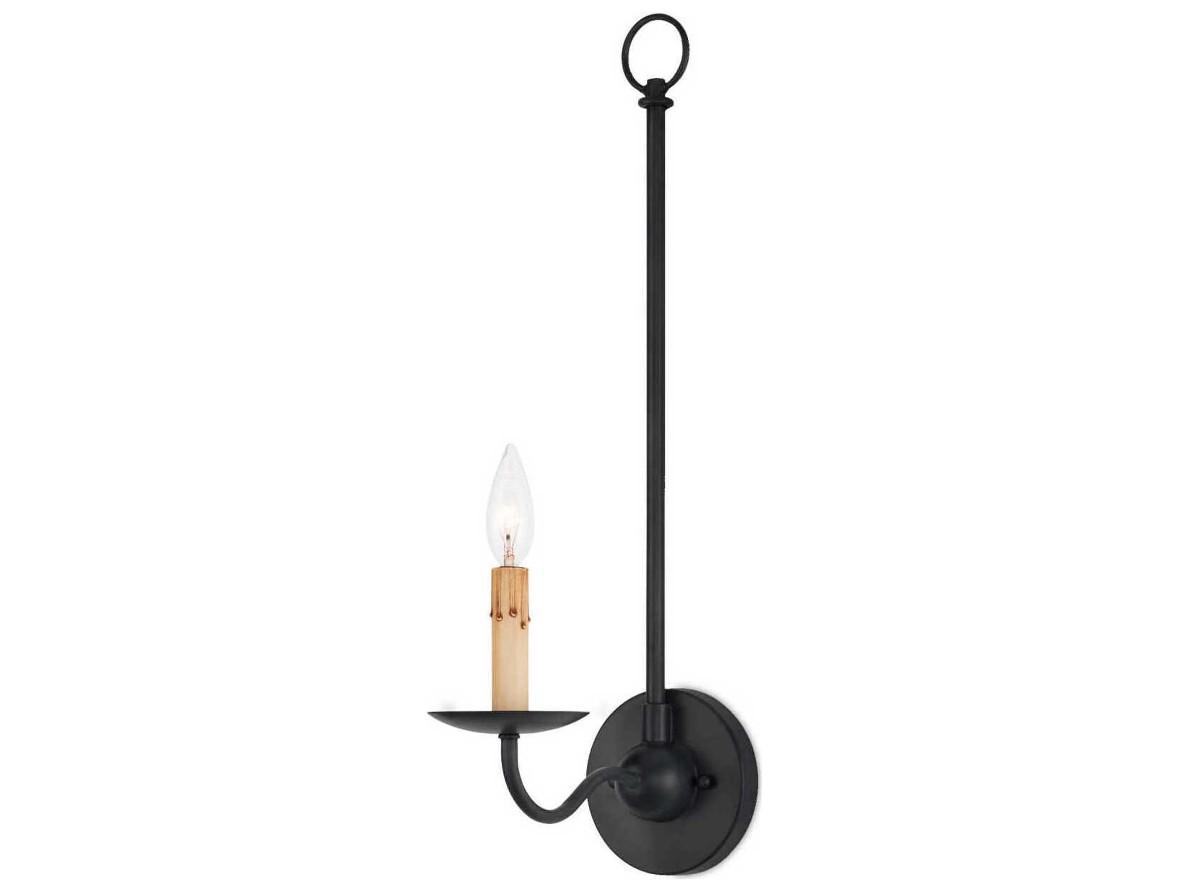 Currey & Company Saxon 1-Light Zanzibar Black Wall Sconce