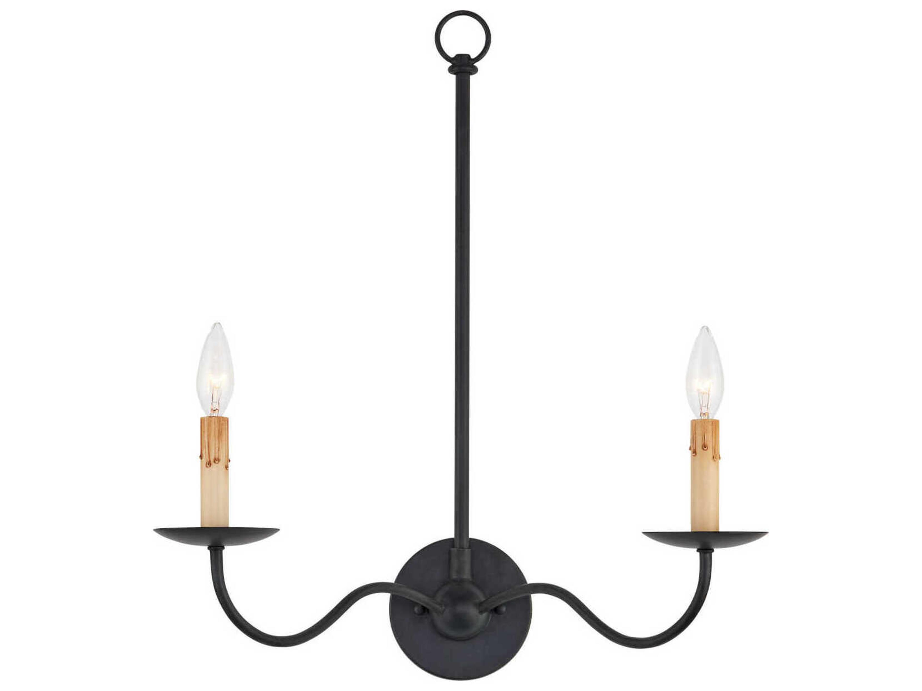 Currey & Company Saxon 2-Light Zanzibar Black Wall Sconce