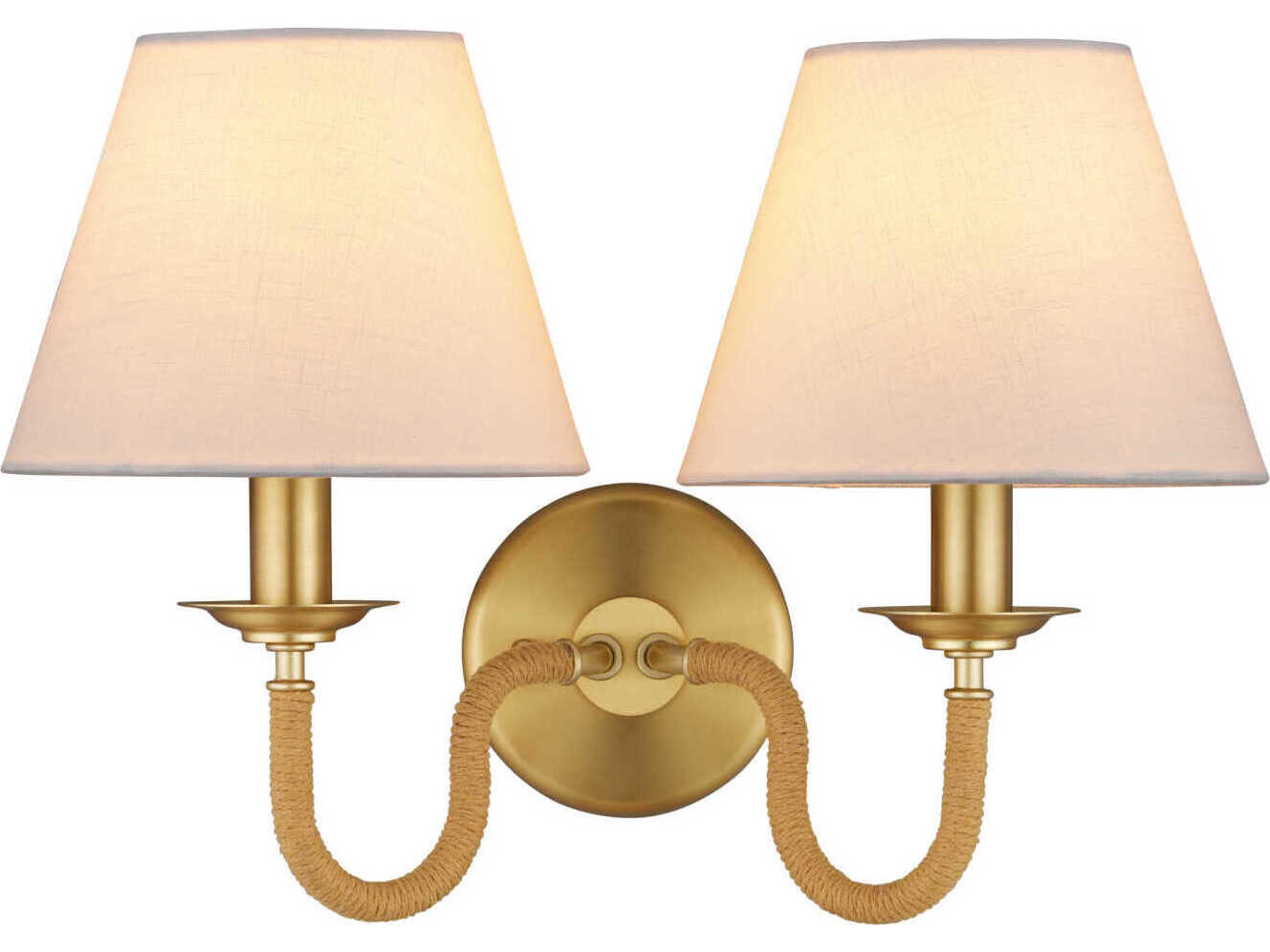 Currey & Company Adala 2-Light Natural Brushed Brass Wall Sconce