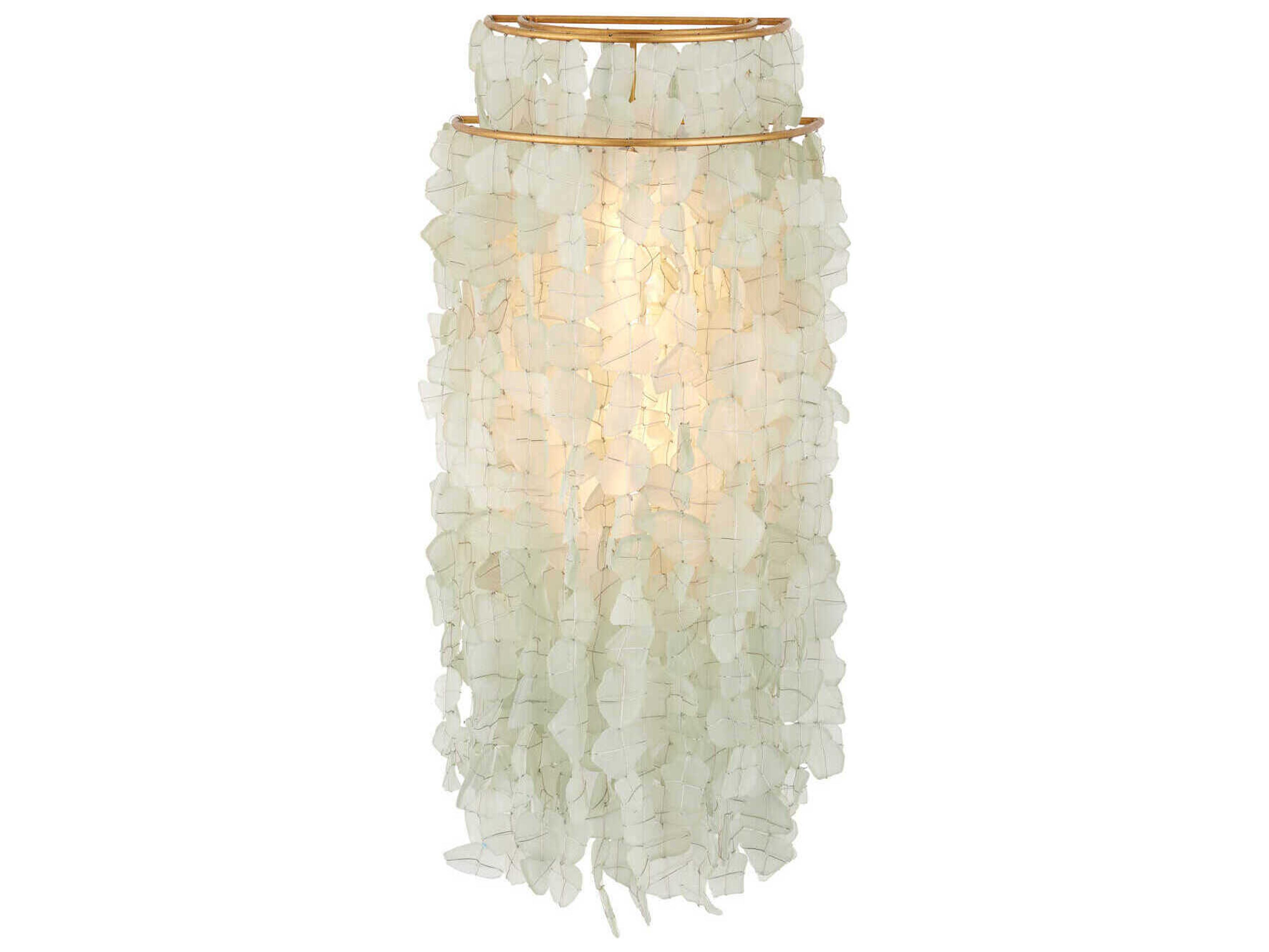 Currey & Company Verre de Mer 1-Light Seaglass Contemporary Gold Wall Sconce