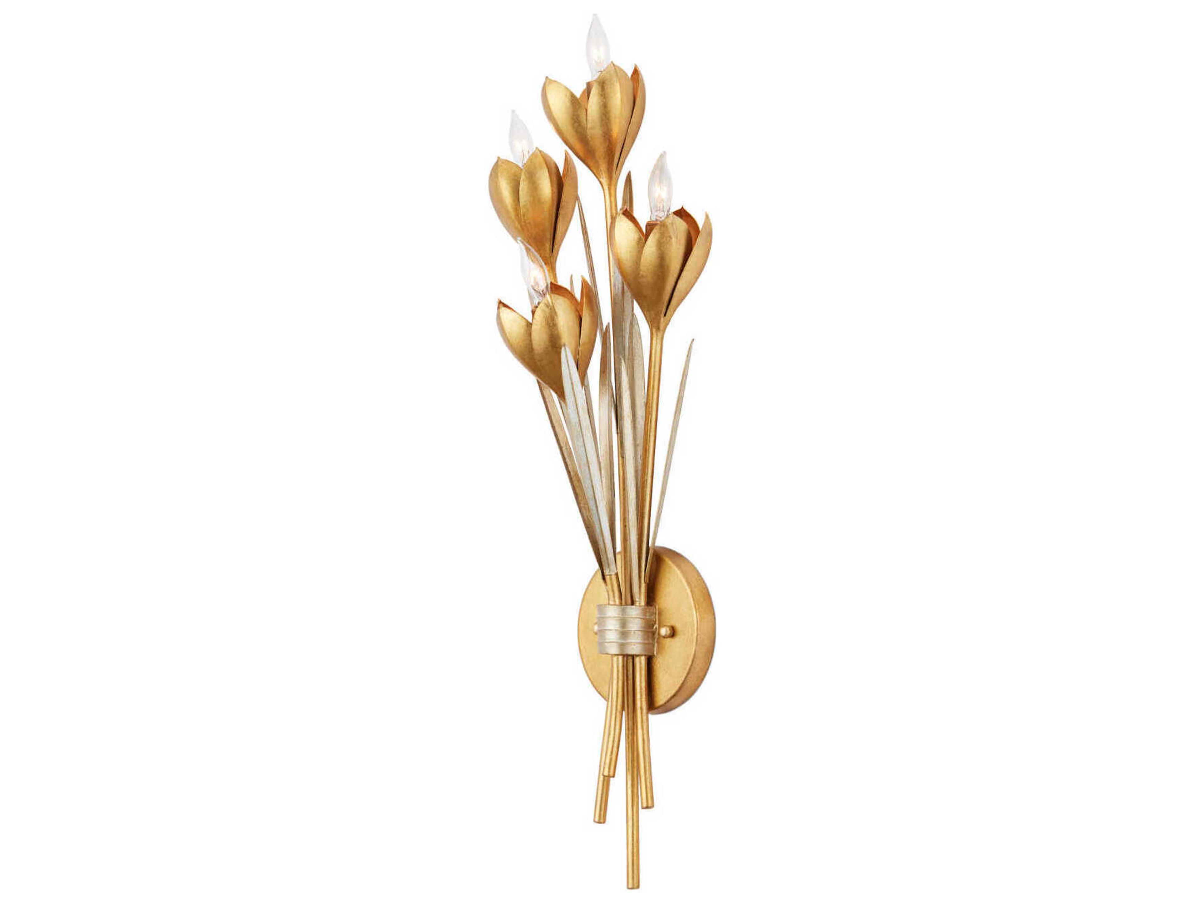 Currey & Company Hortensia 4-Light Gold Wall Sconce