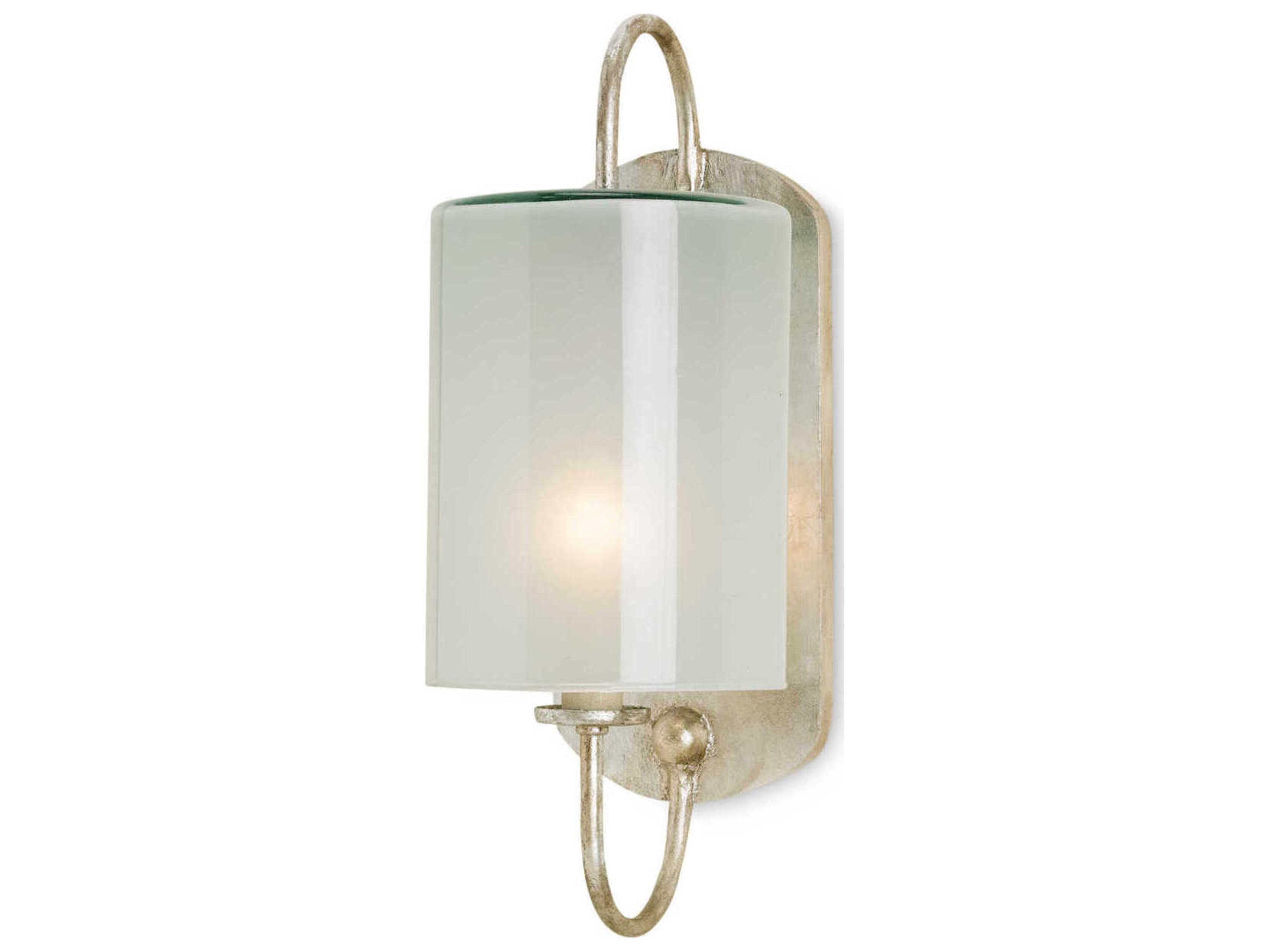 Currey & Company Market 1-Light Silver Leaf Glass Wall Sconce